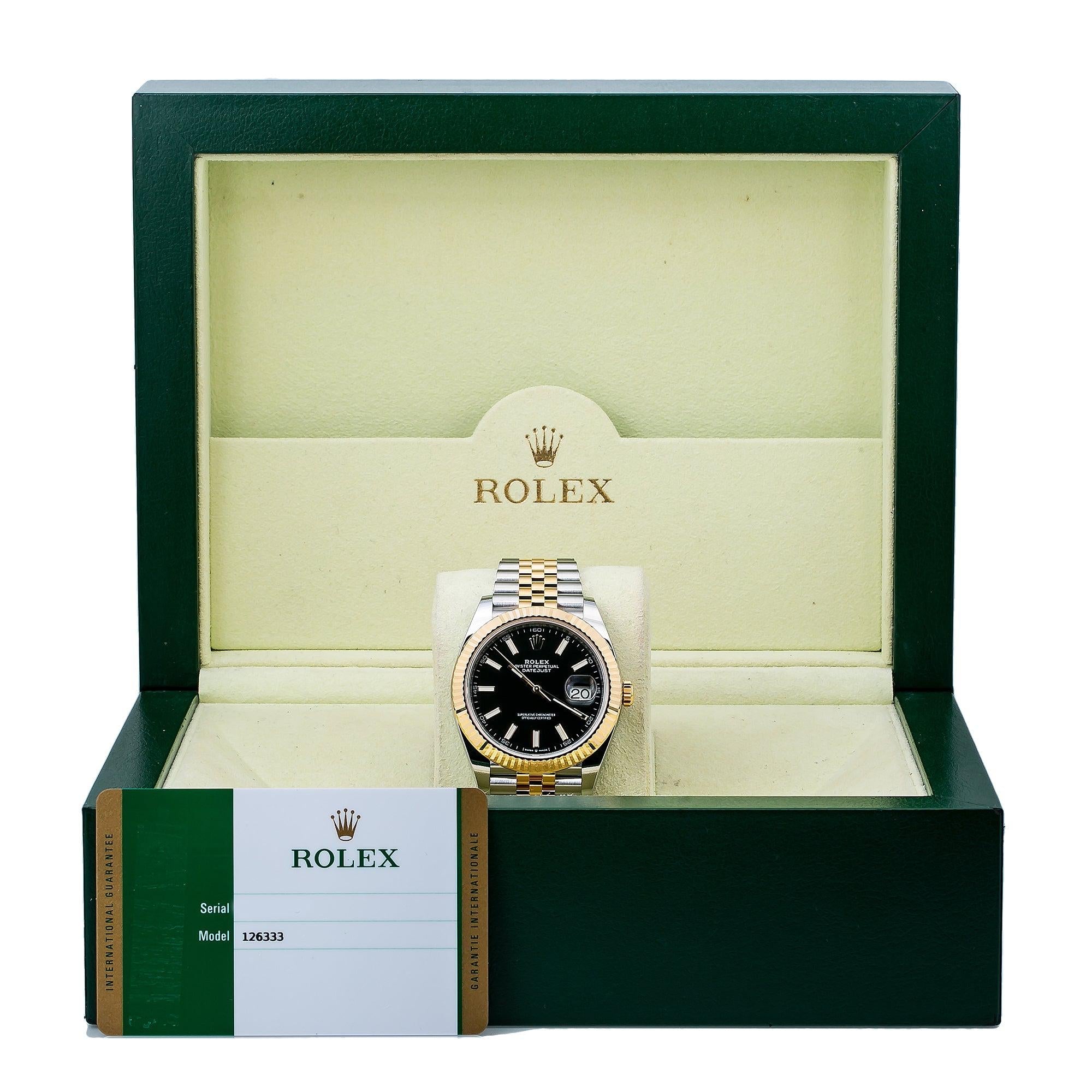 Rolex Datejust 126333 41MM Black Dial With Two Tone Jubilee Bracelet