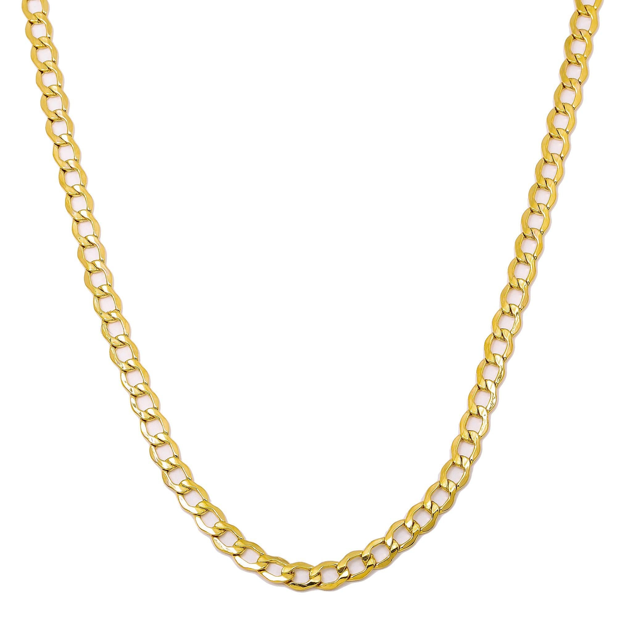 10K Yellow Gold 2.62mm Hollow Cuban Link Chain Available In Sizes 18"-26"