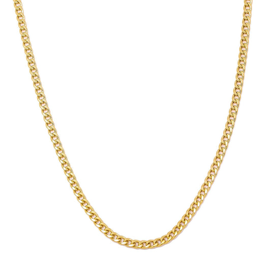 10K Yellow Gold 3mm Hollow Cuban Chain Available In Sizes 18"-26"