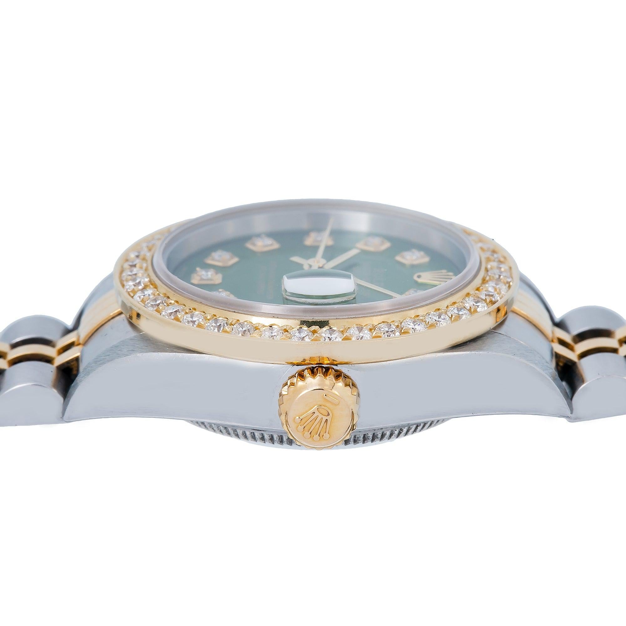 Rolex Lady-Datejust 6917 26MM Green Diamond Dial With Two Tone Jubilee Bracelet