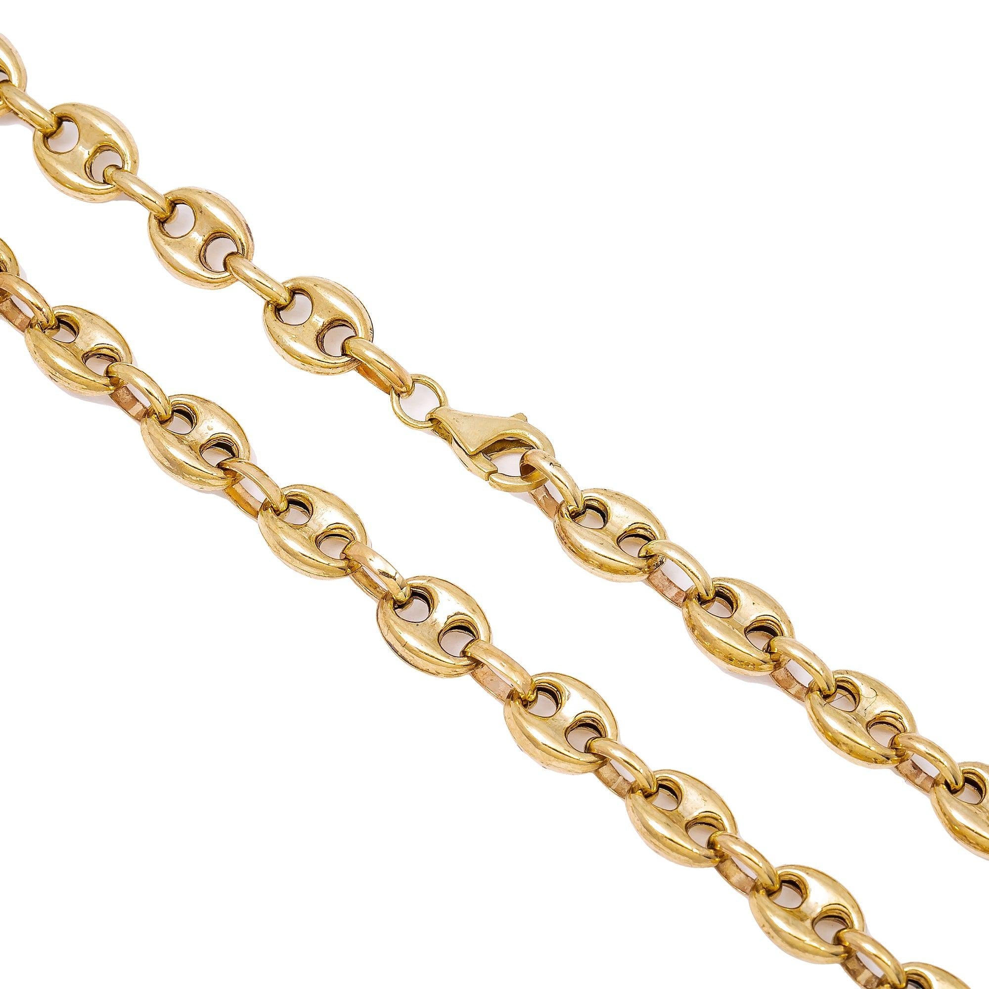 10K Yellow Gold 7mm Puff Chain Available Sizes 18"-26"