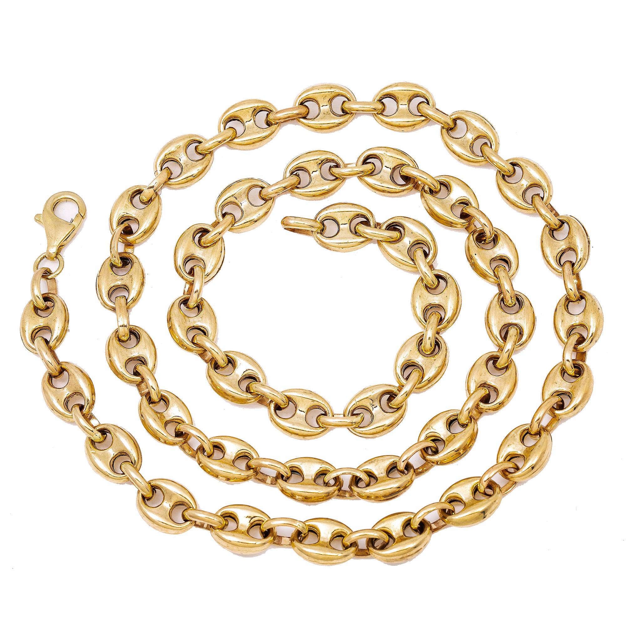 10K Yellow Gold 7mm Puff Chain Available Sizes 18"-26"