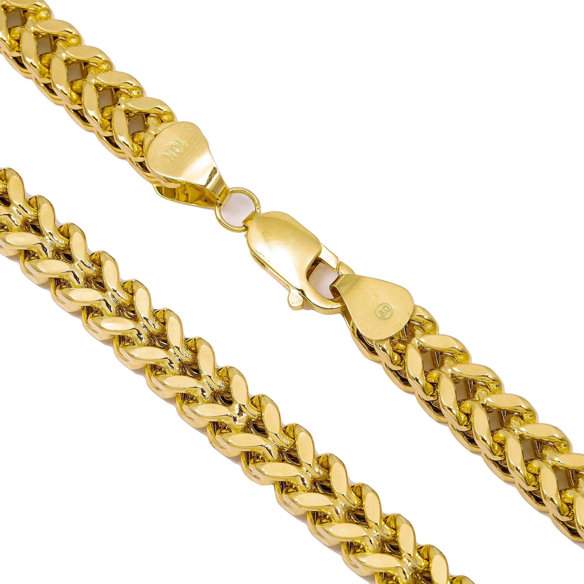 10K Yellow Gold 7.32mm Hollow Franco Chain