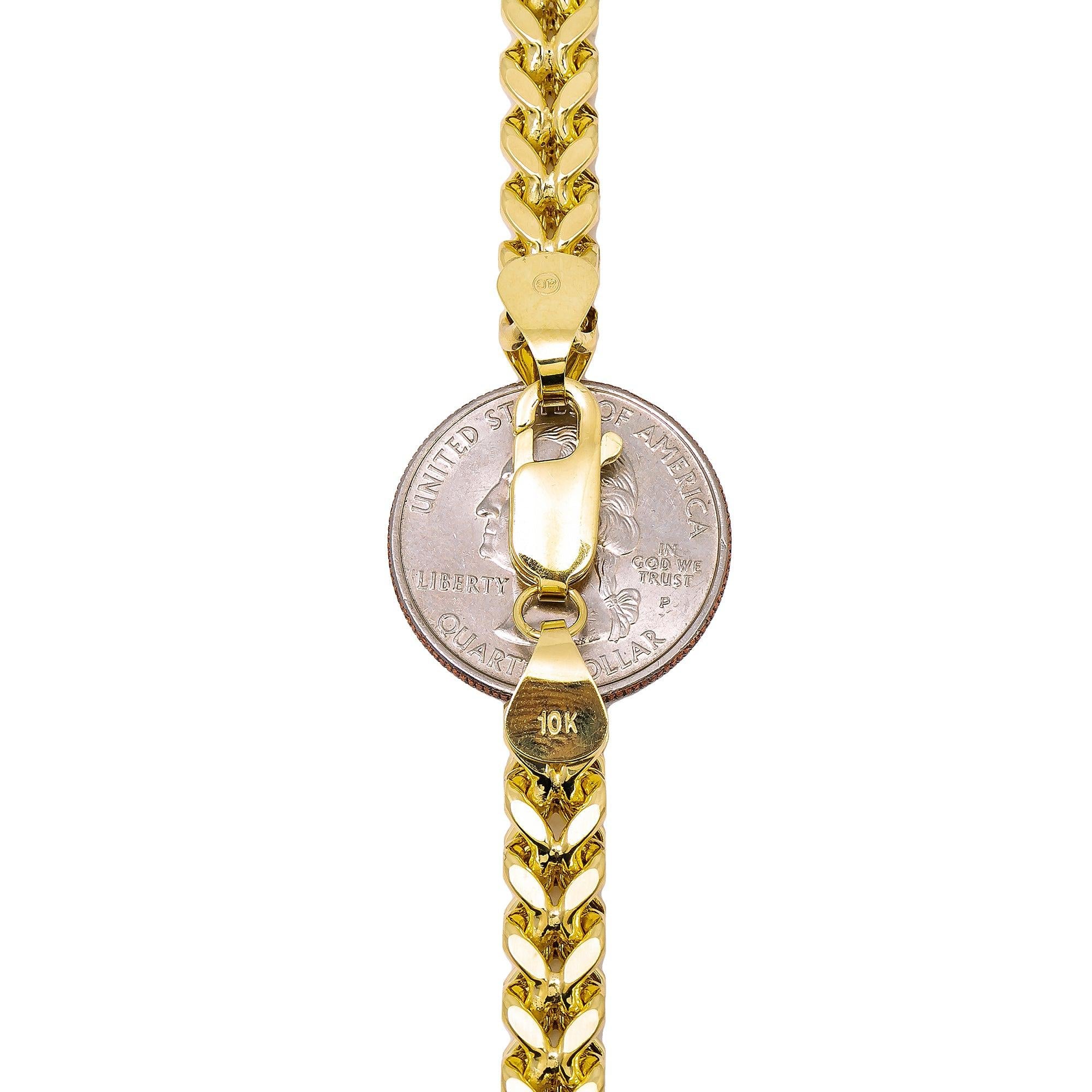 10K Yellow Gold 7.32mm Hollow Franco Chain