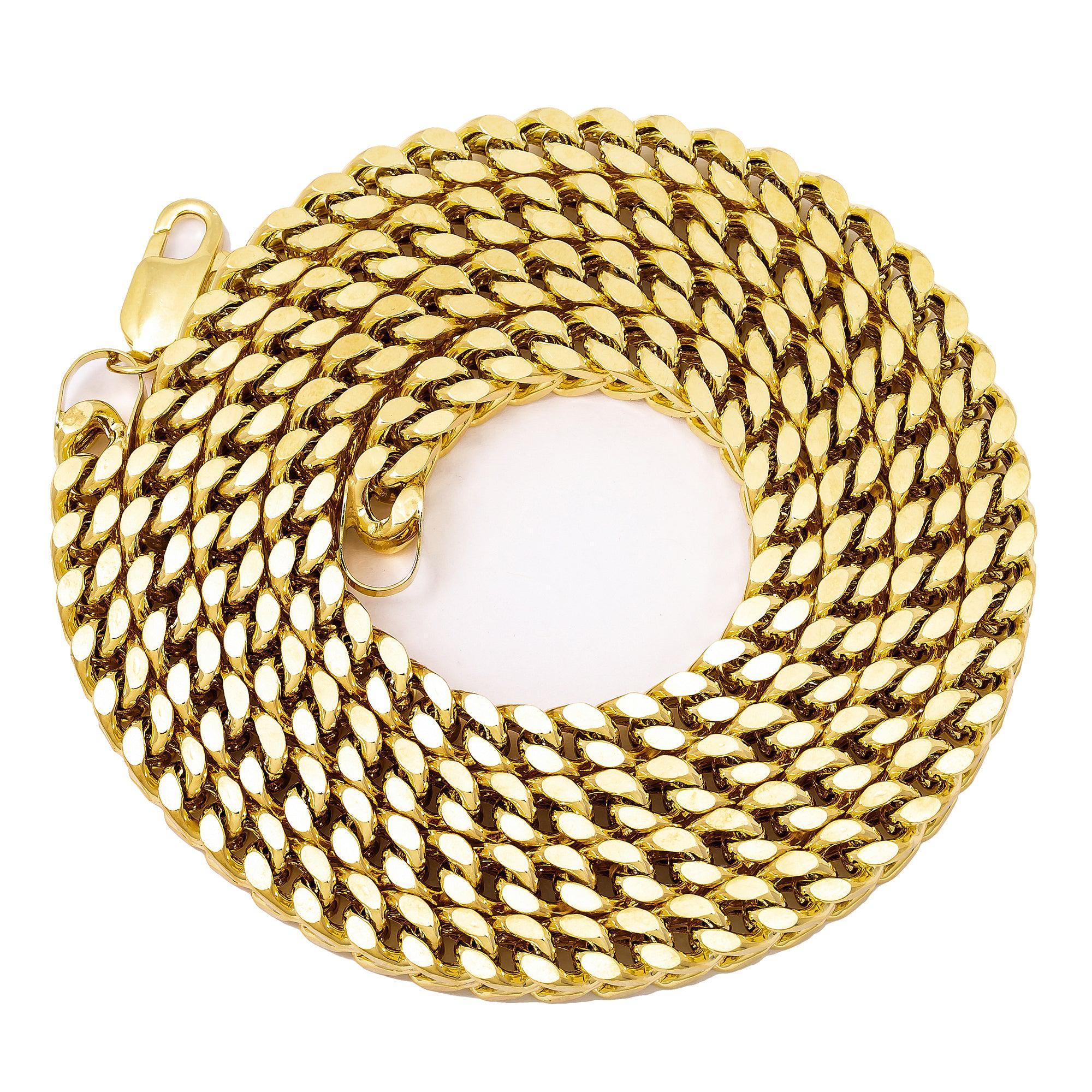 10K Yellow Gold 7.32mm Hollow Franco Chain