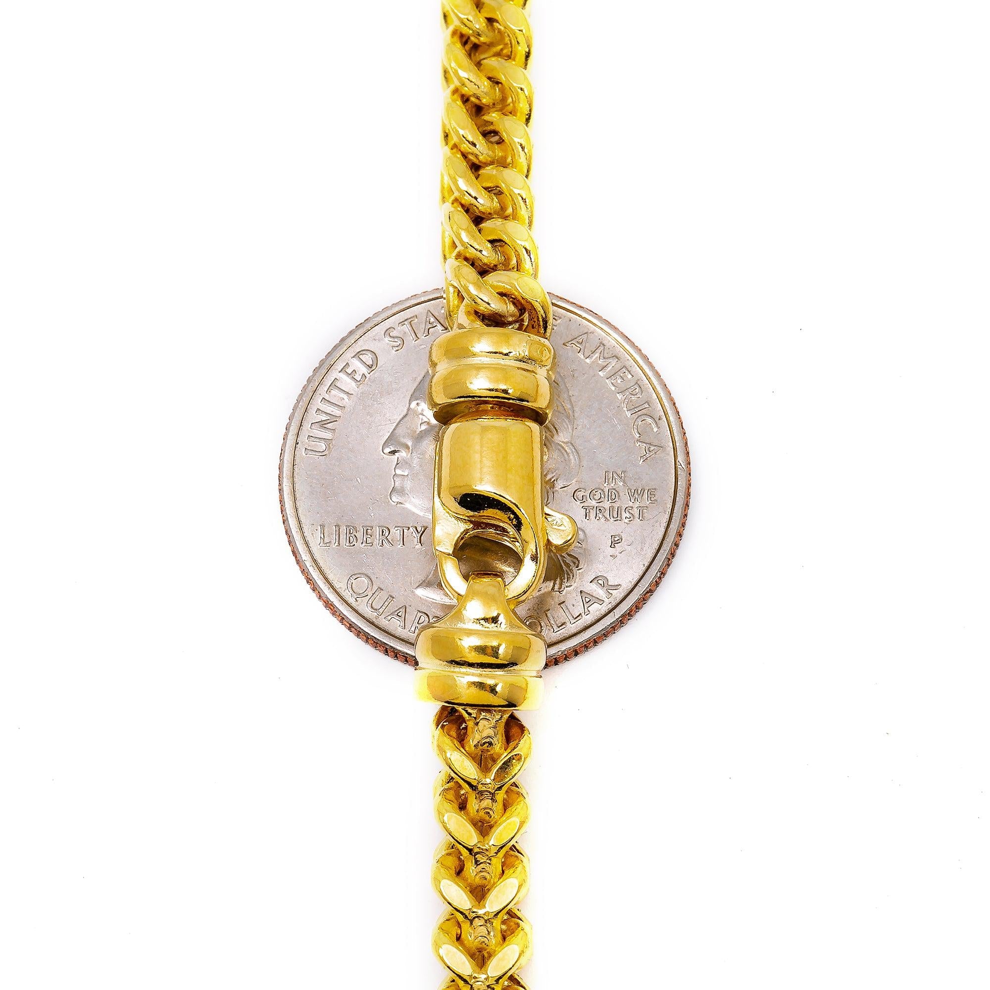 10K Yellow Gold 5.13mm Hollow Franco Chain Available In Sizes 18"-26"
