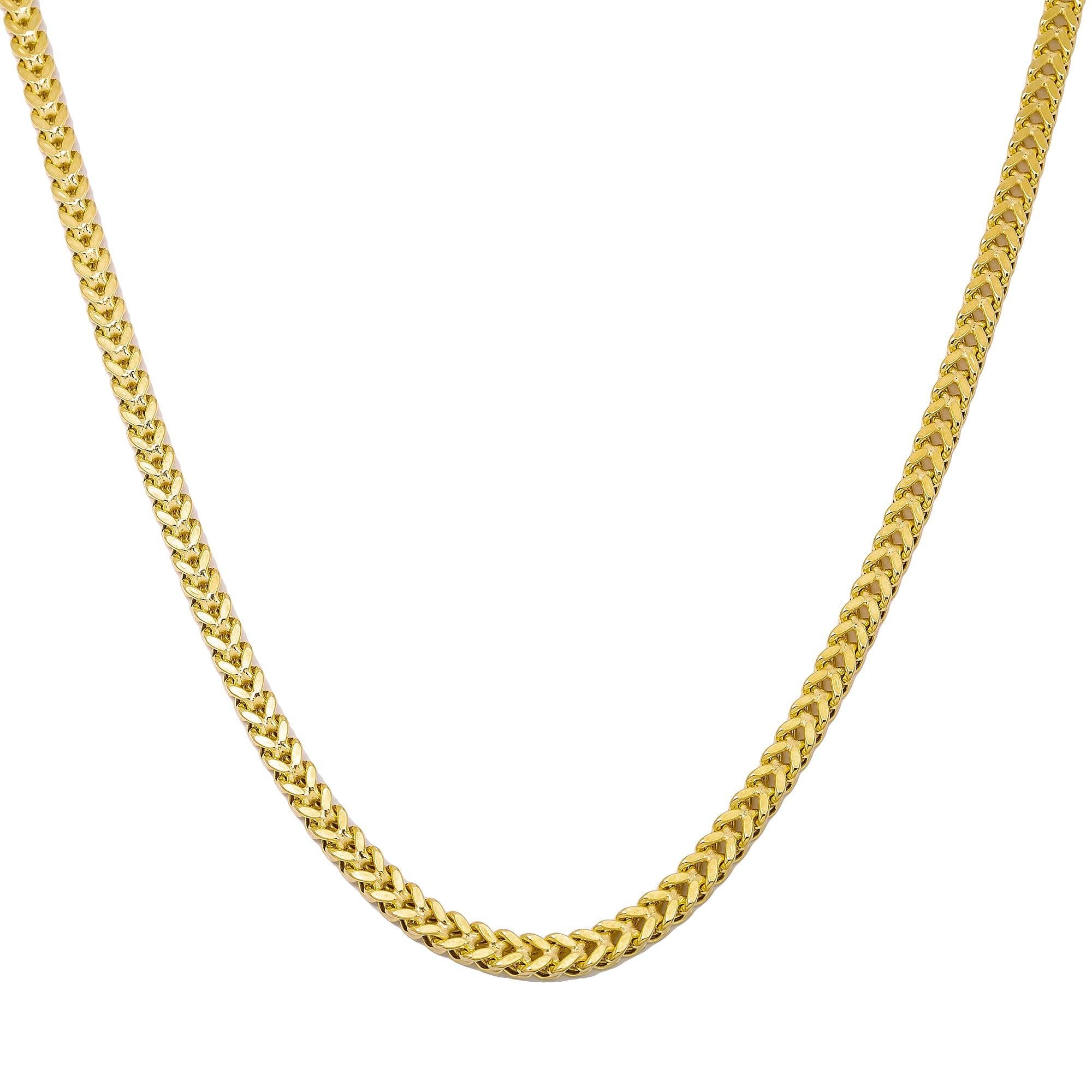 10K Yellow Gold 3.6mm Hollow Franco Chain Available In Sizes 18"-26"