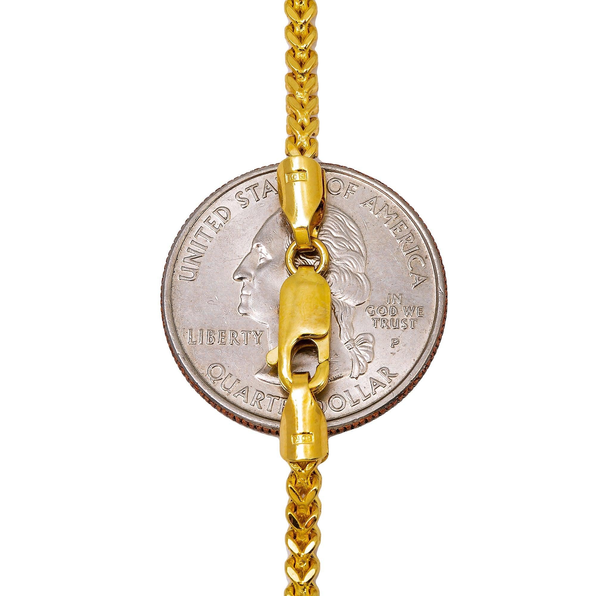 10K Yellow Gold 2.75mm Hollow Franco Chain Available In Sizes 18"-26"