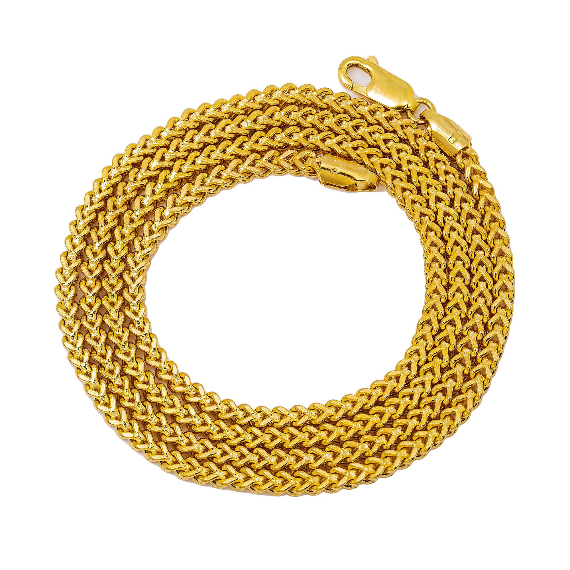 10K Yellow Gold 2.75mm Hollow Franco Chain Available In Sizes 18"-26"