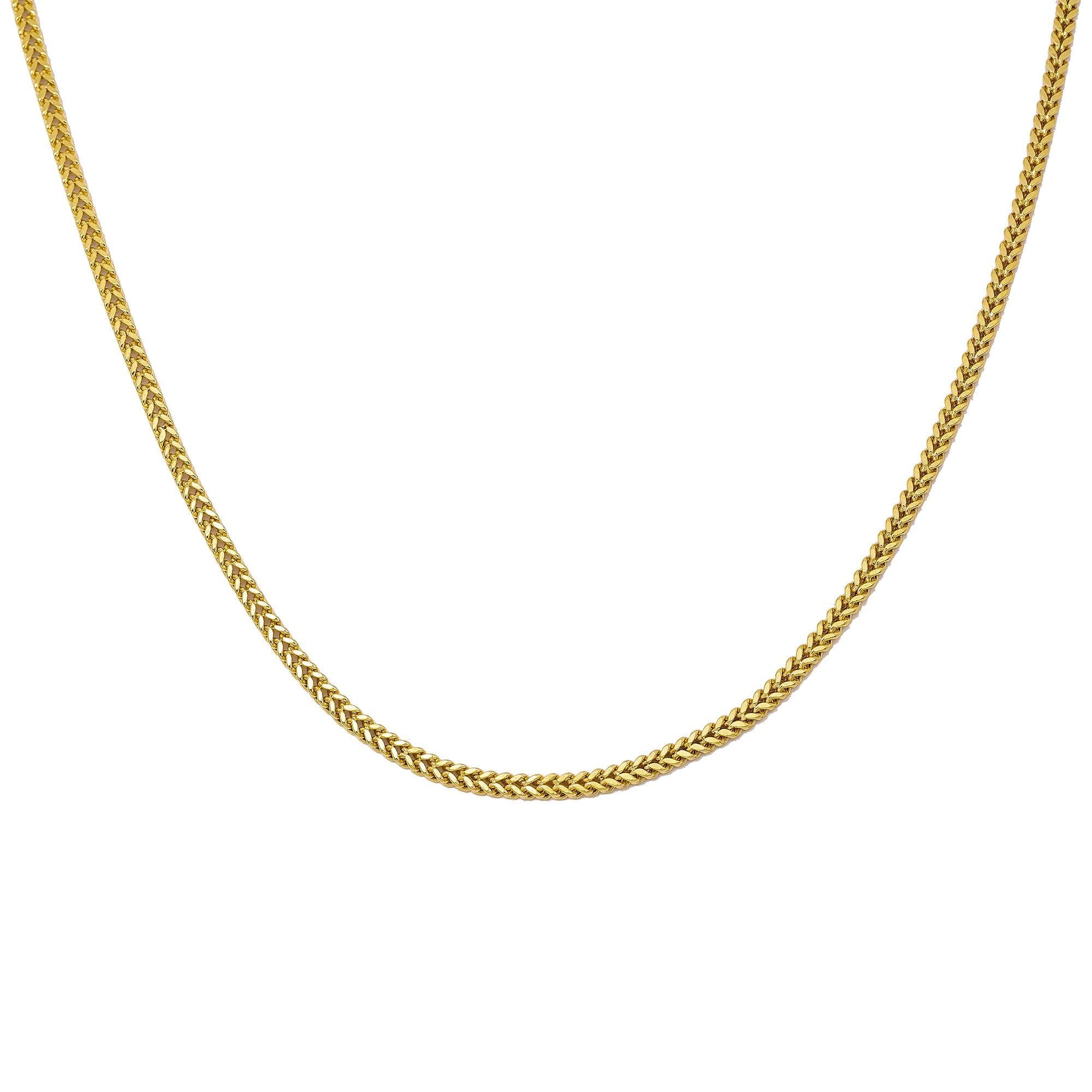 10K Yellow Gold 2.35mm Hollow Franco Chain Length Available 18"-26"