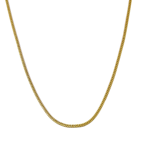 10K Yellow Gold 2mm Hollow Box Franco Chain Available In Sizes 18"-26"