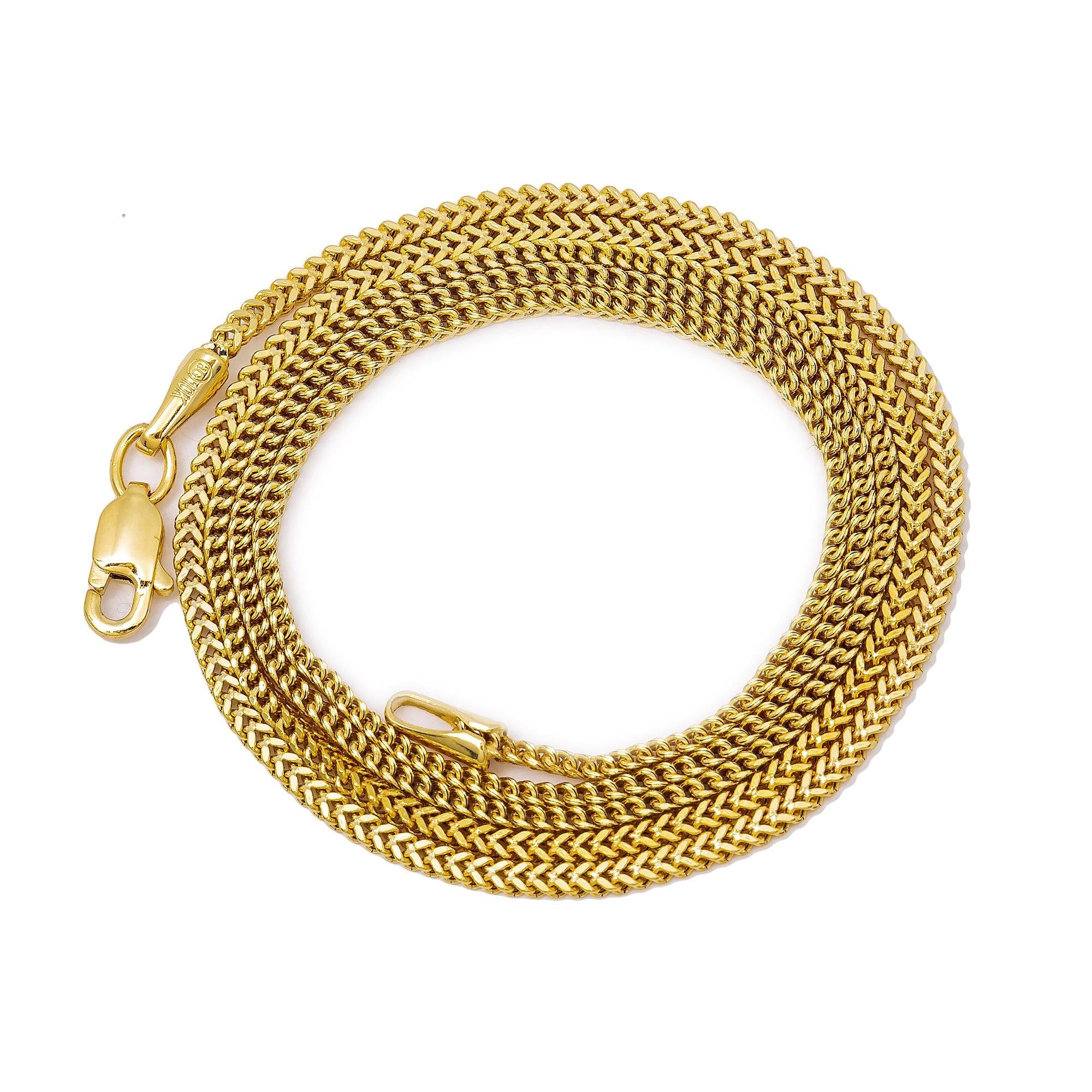 10K Yellow Gold 2mm Hollow Box Franco Chain Available In Sizes 18"-26"