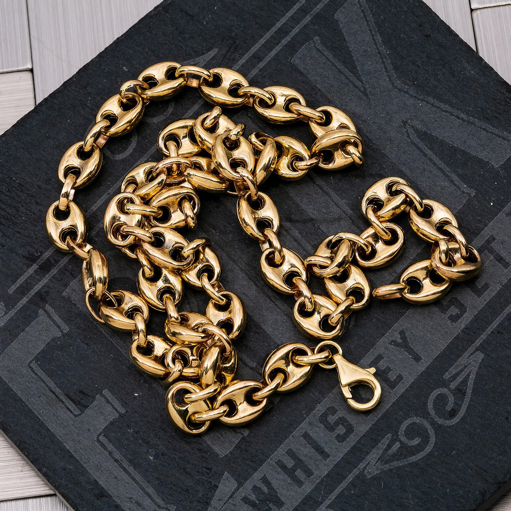 10K Yellow Gold 7mm Puff Chain Available Sizes 18"-26"