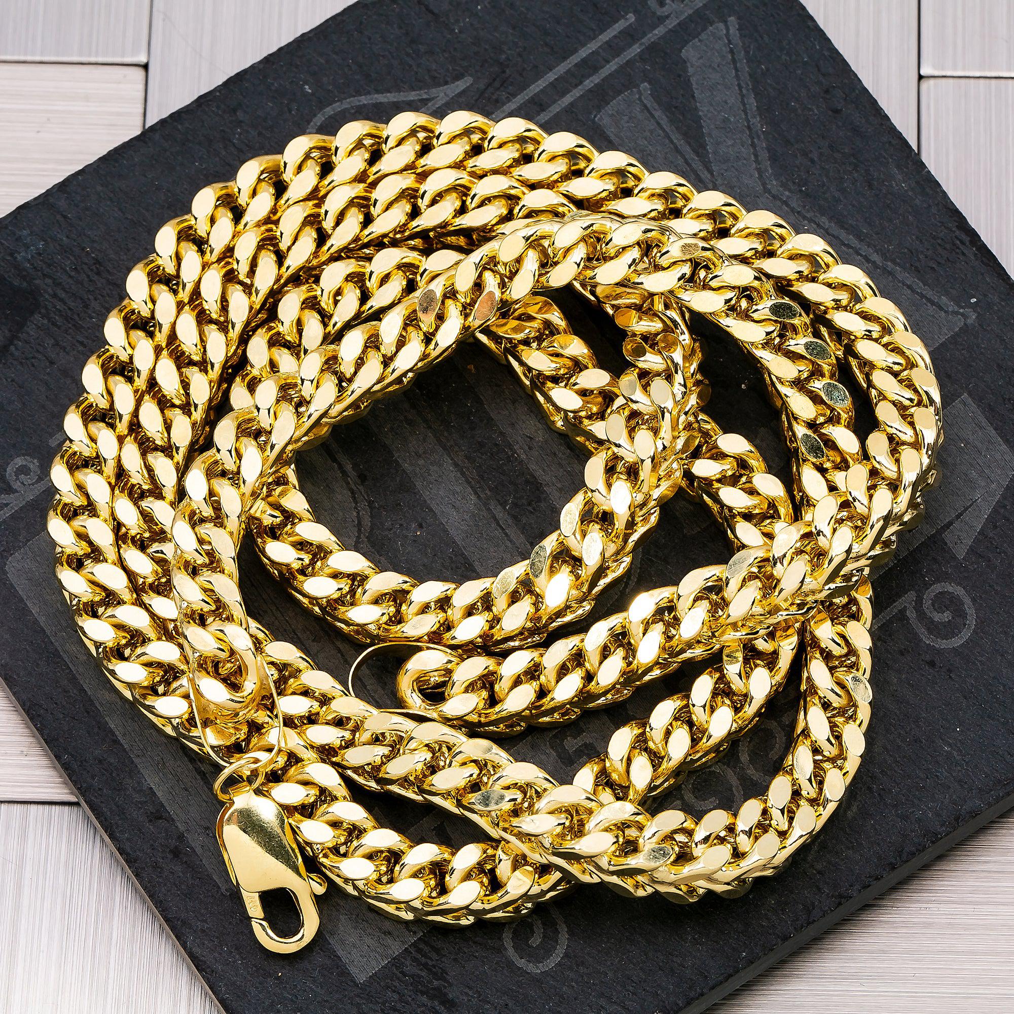 10K Yellow Gold 7.32mm Hollow Franco Chain