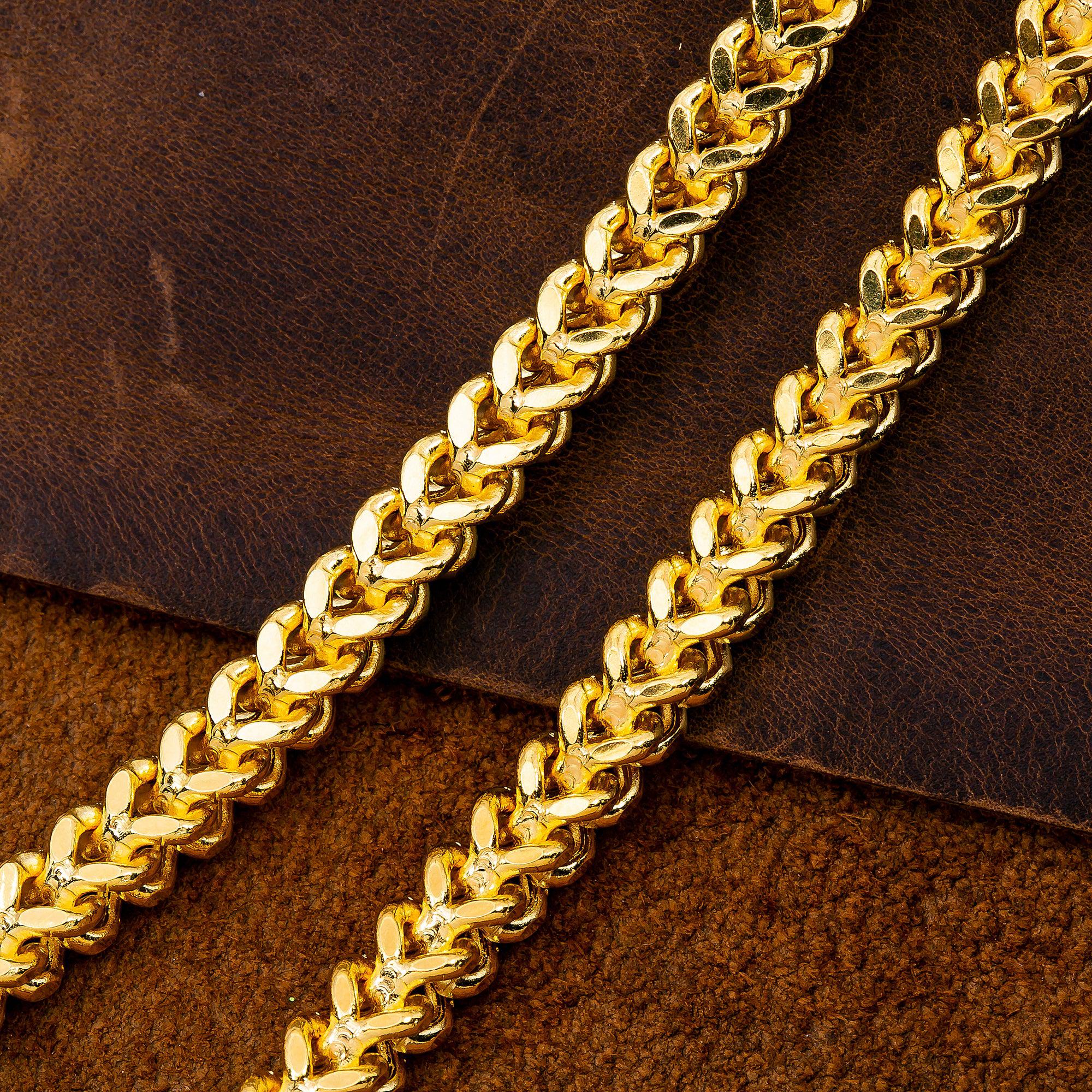10K Yellow Gold 5.13mm Hollow Franco Chain Available In Sizes 18"-26"