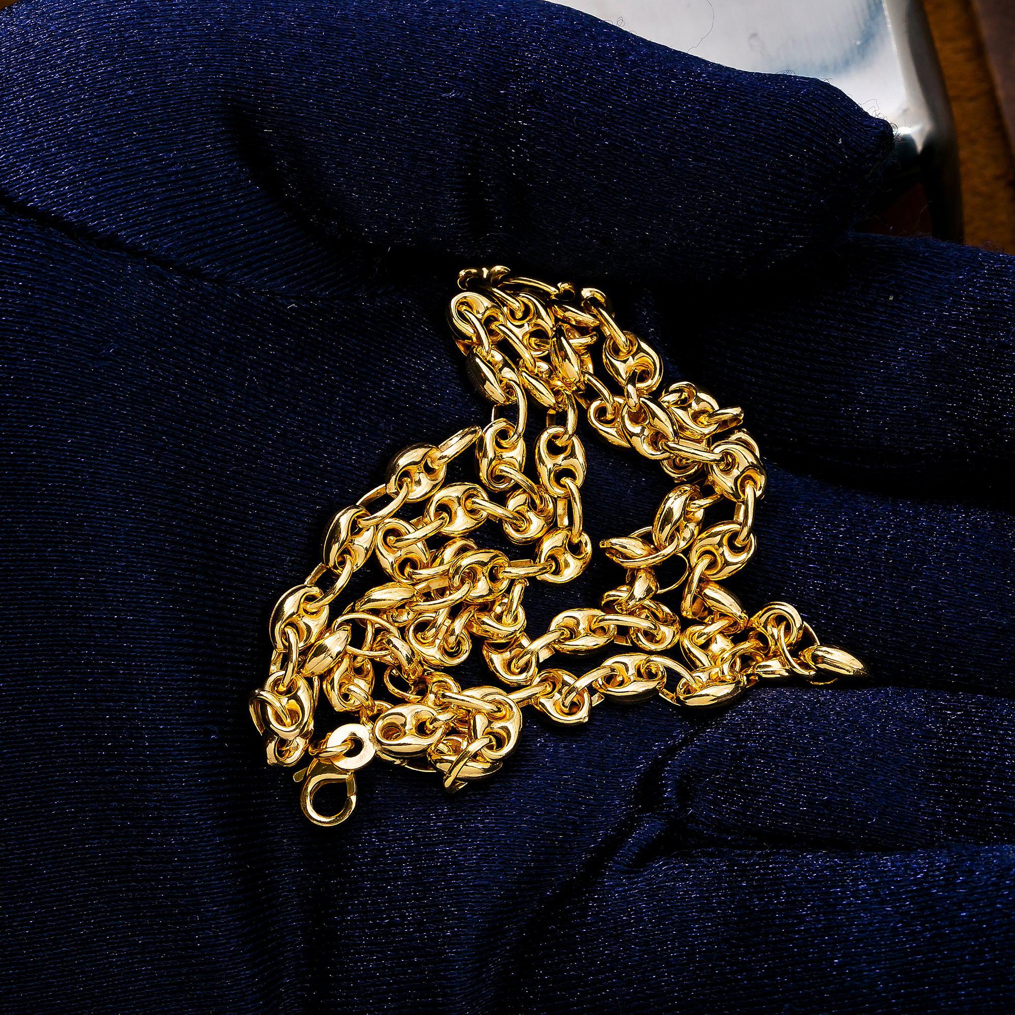 10K Yellow Gold 7mm Puff Chain Available Sizes 18"-26"
