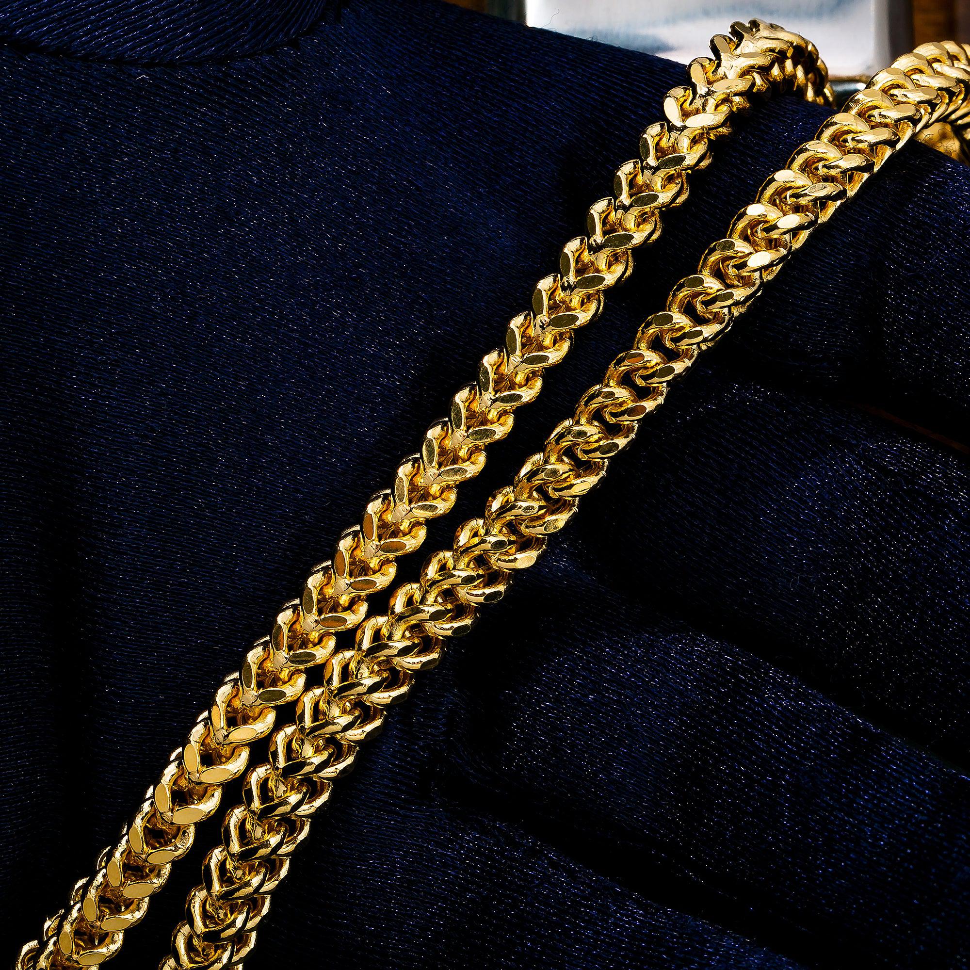 10K Yellow Gold 7.32mm Hollow Franco Chain