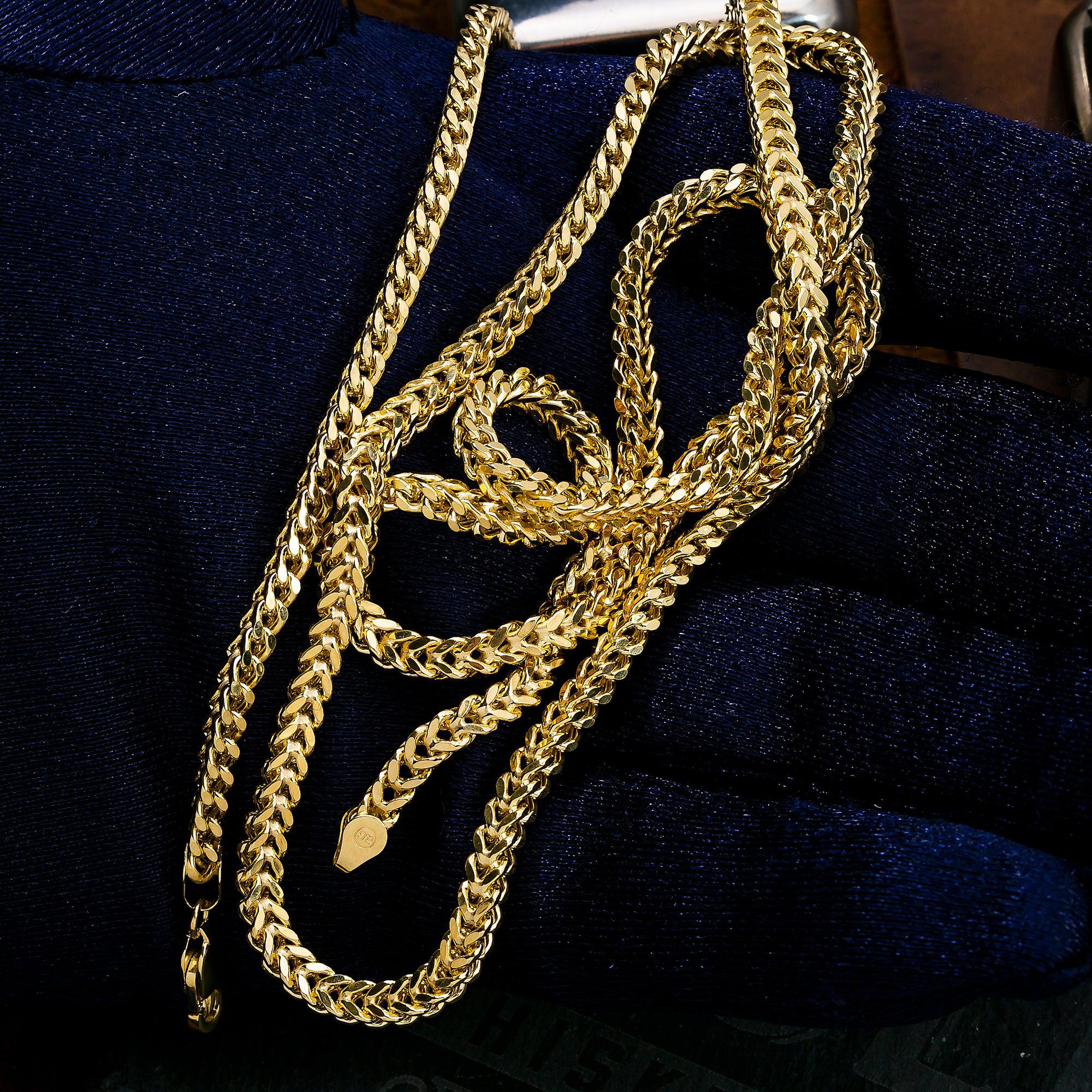 10K Yellow Gold 5.13mm Hollow Franco Chain Available In Sizes 18"-26"