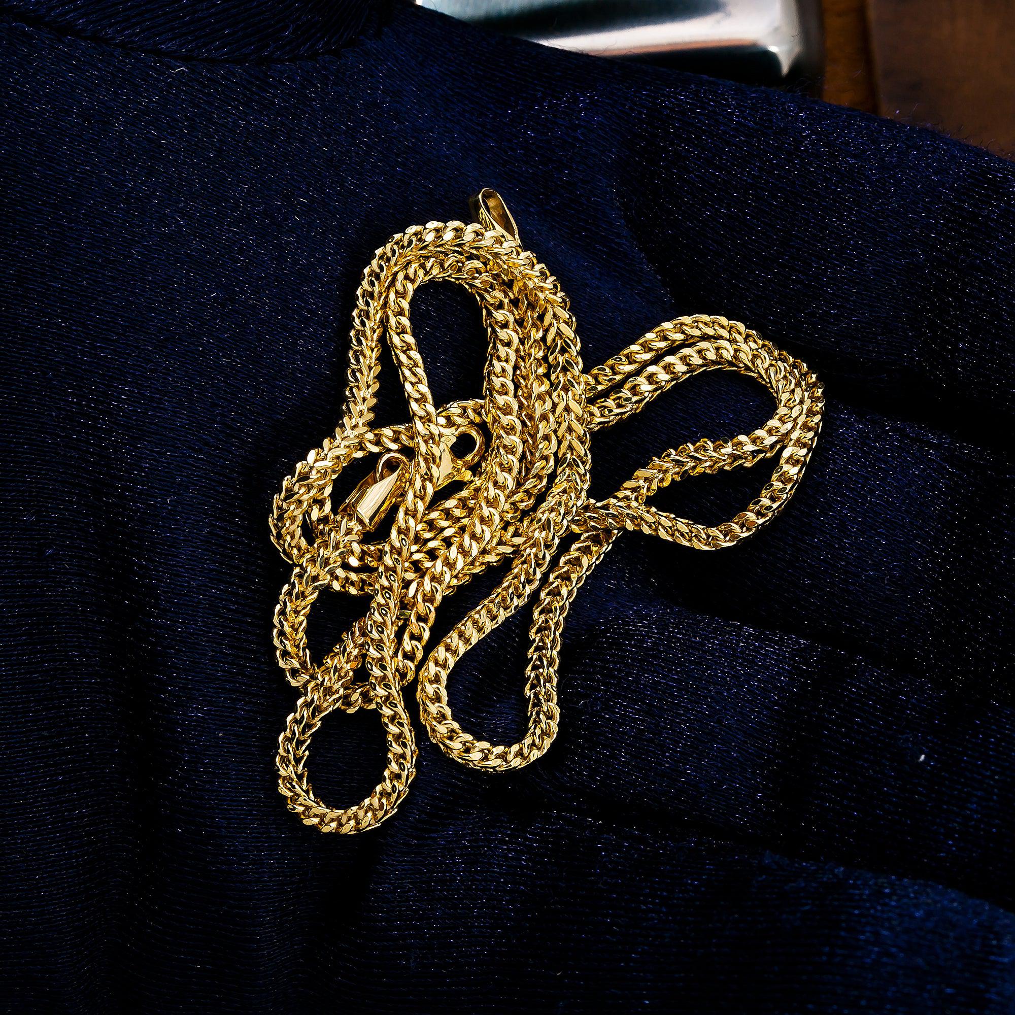 10K Yellow Gold 2.75mm Hollow Franco Chain Available In Sizes 18"-26"