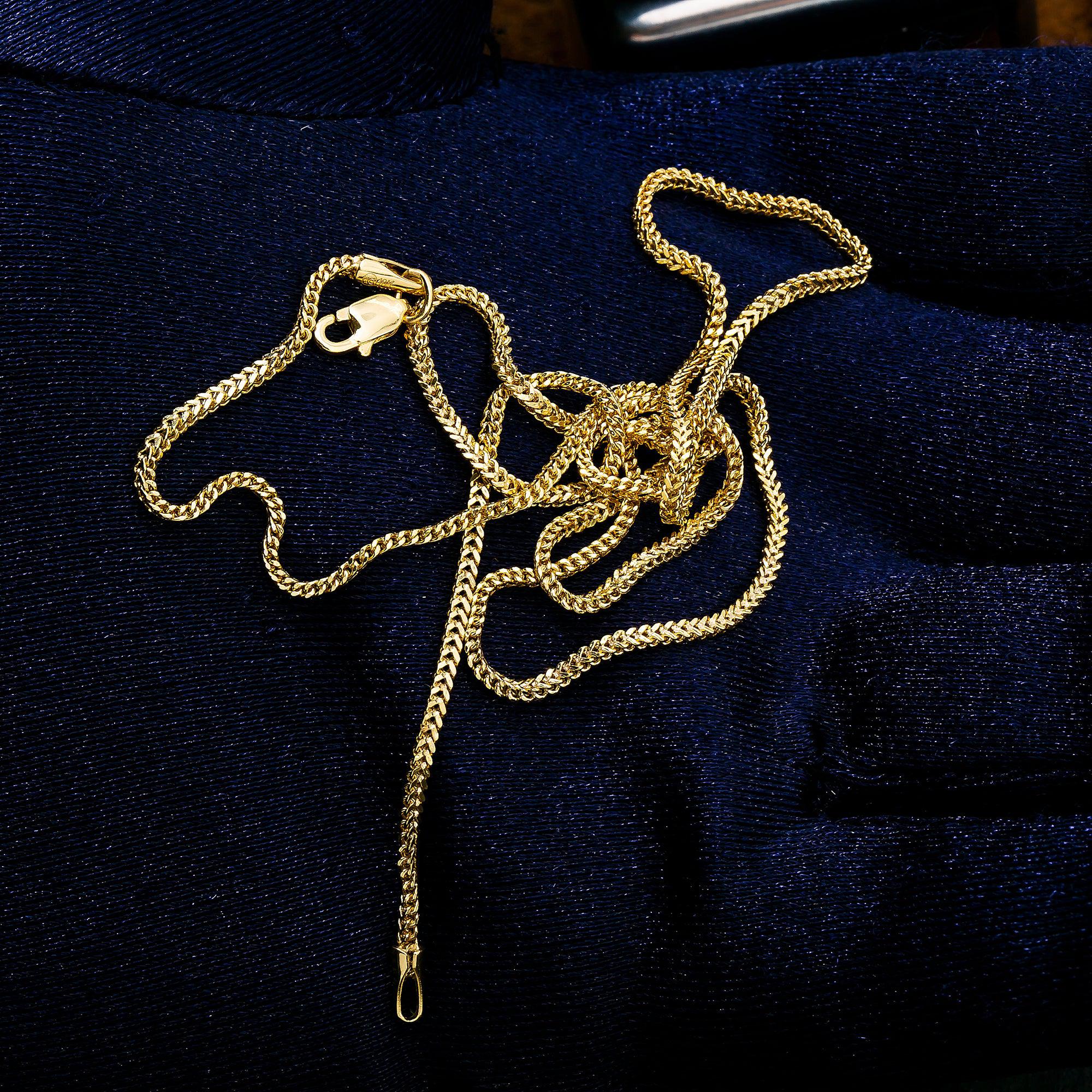 10K Yellow Gold 2.35mm Hollow Franco Chain Length Available 18"-26"