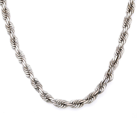 10K WHITE GOLD 8MM ROPE CHAIN