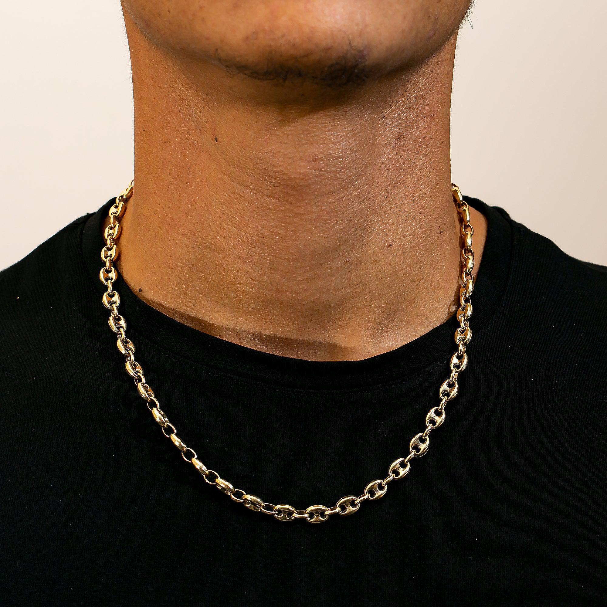 10K Yellow Gold 7mm Puff Chain Available Sizes 18"-26"
