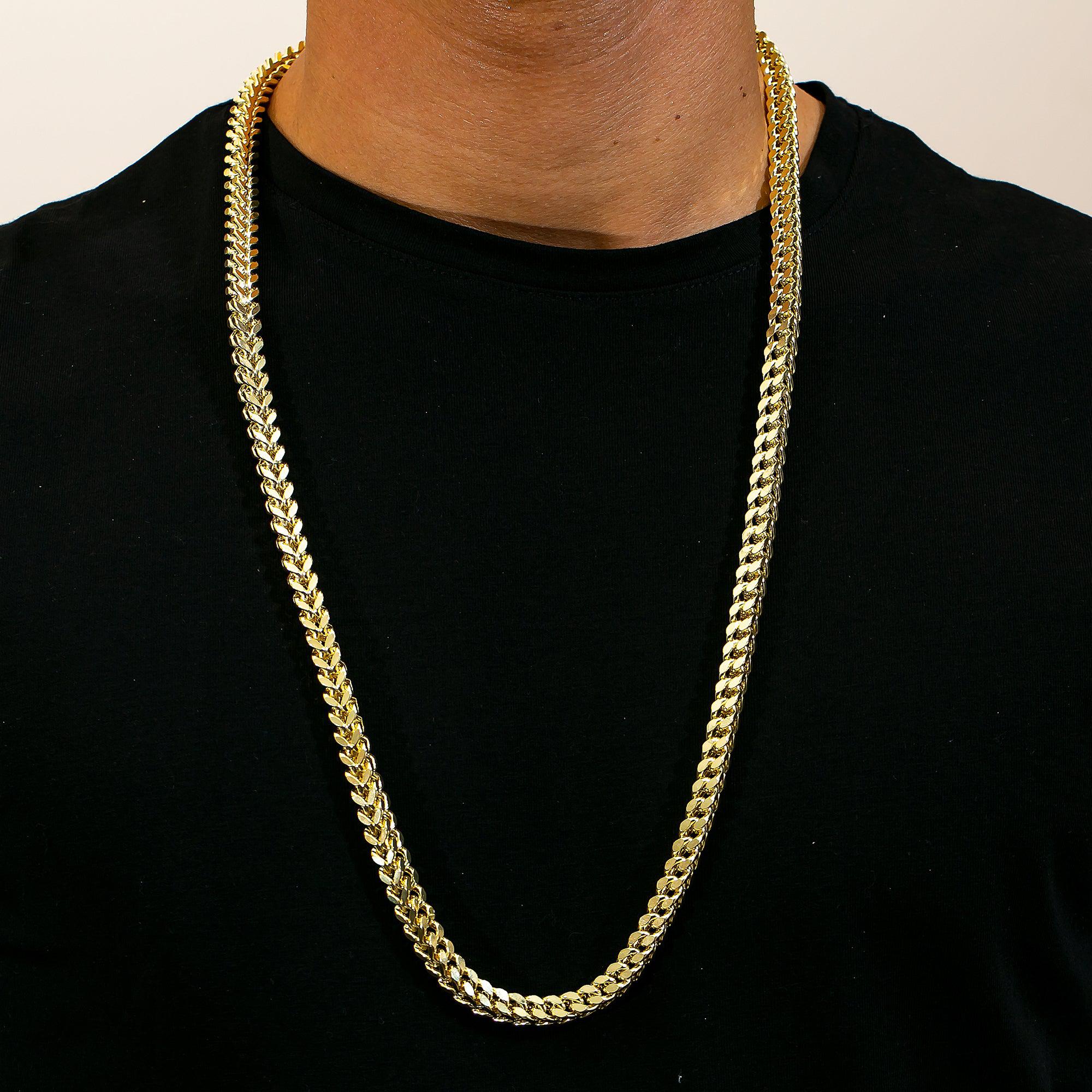10K Yellow Gold 7.32mm Hollow Franco Chain