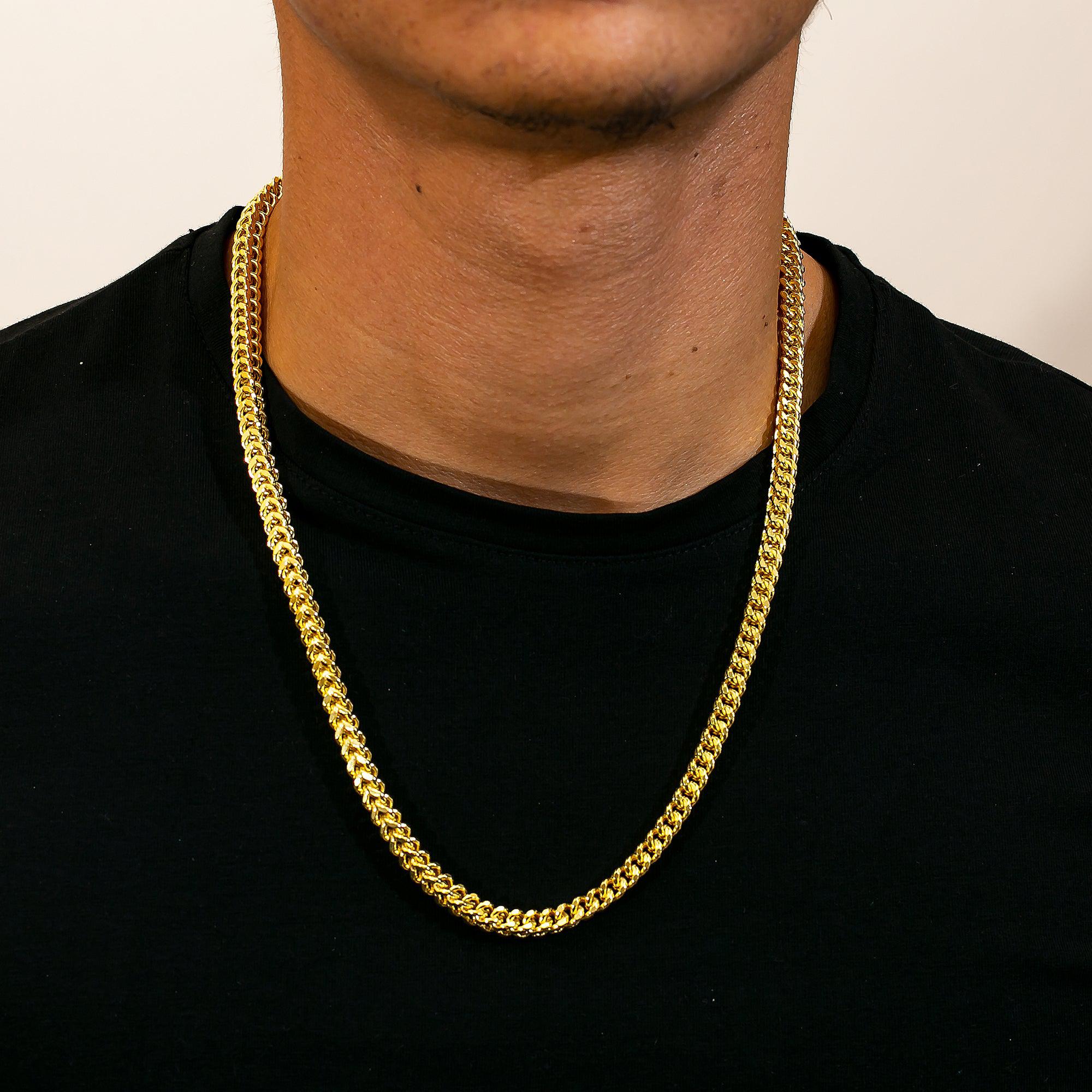 10K Yellow Gold 5.13mm Hollow Franco Chain Available In Sizes 18"-26"