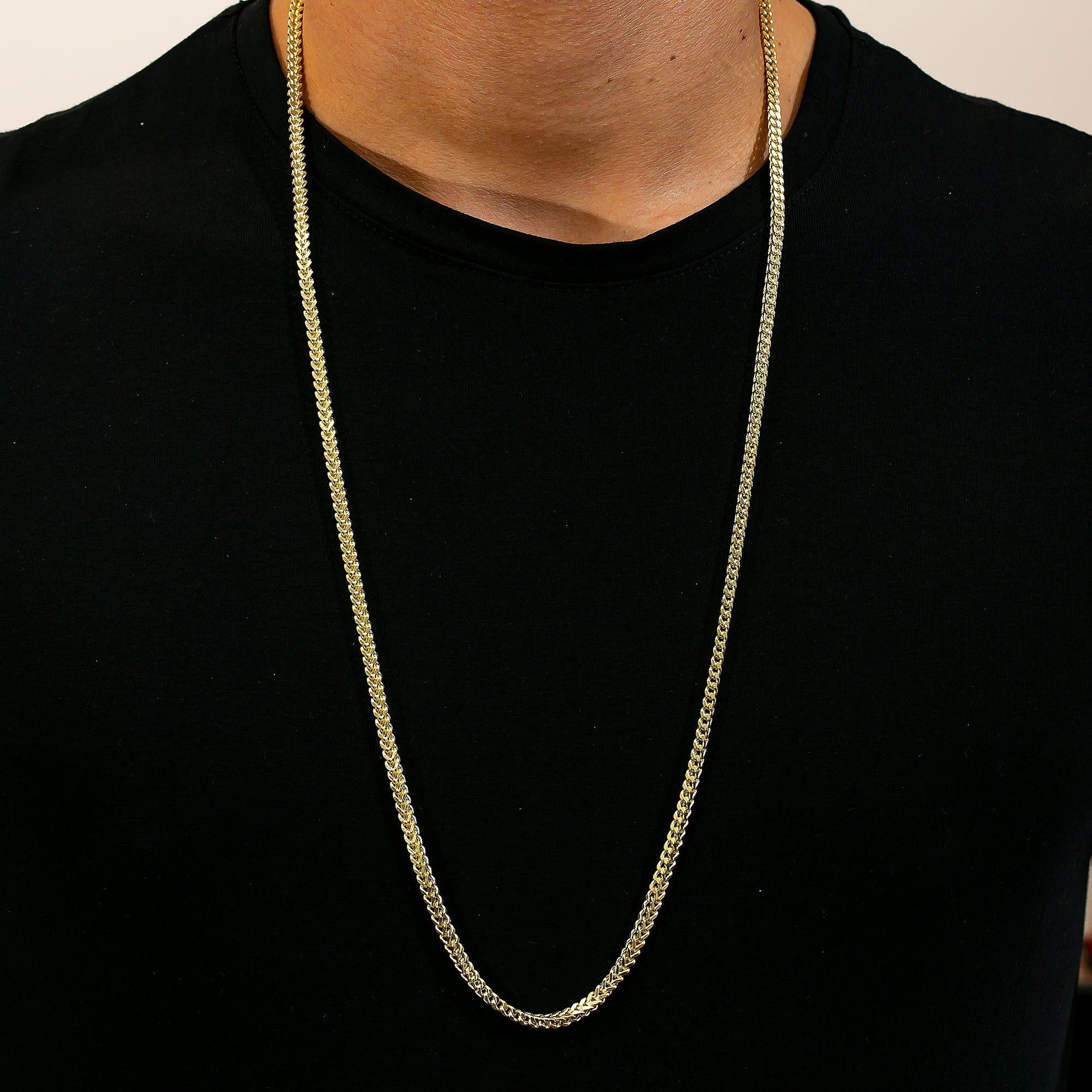 10K Yellow Gold 3.6mm Hollow Franco Chain Available In Sizes 18"-26"