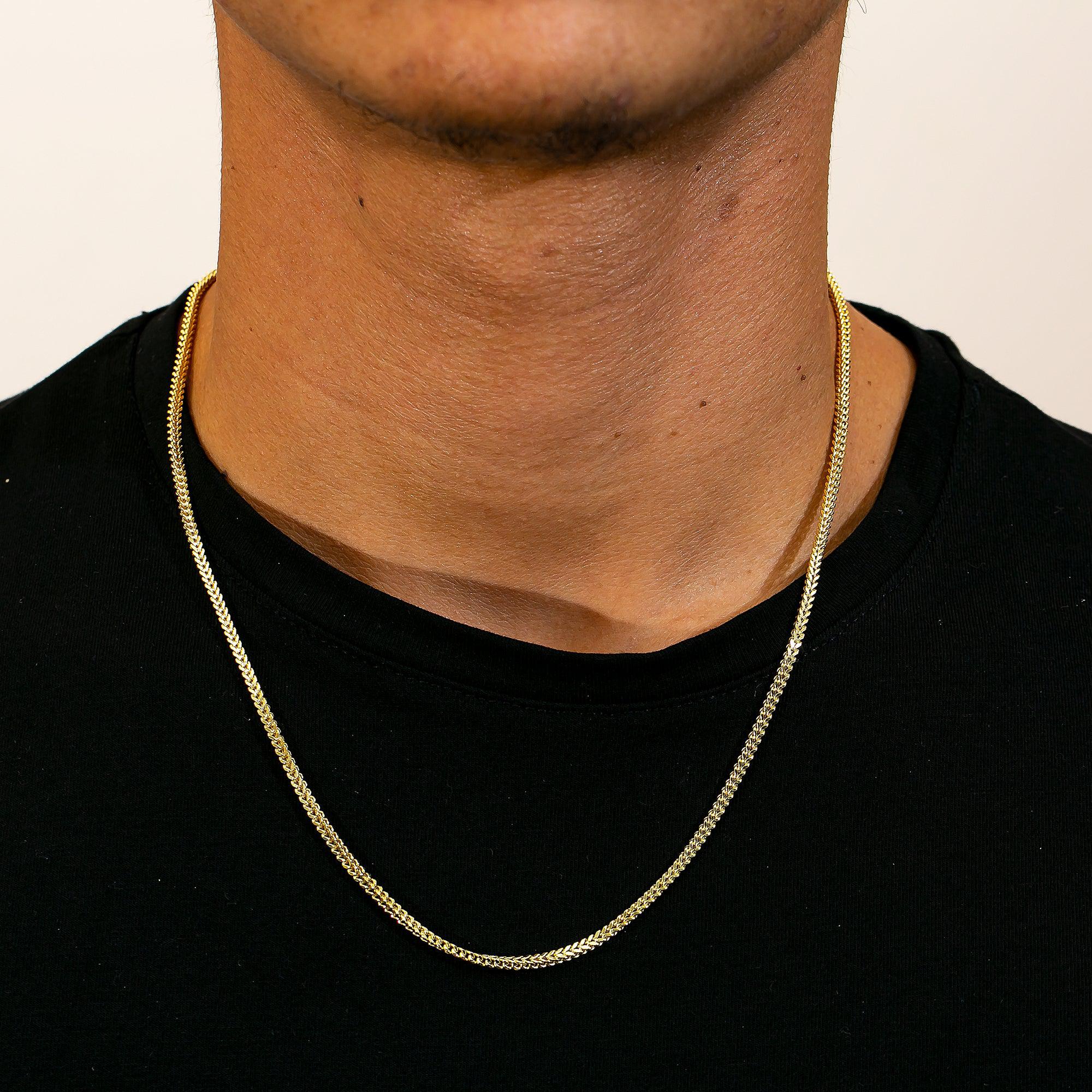 10K Yellow Gold 2.35mm Hollow Franco Chain Length Available 18"-26"