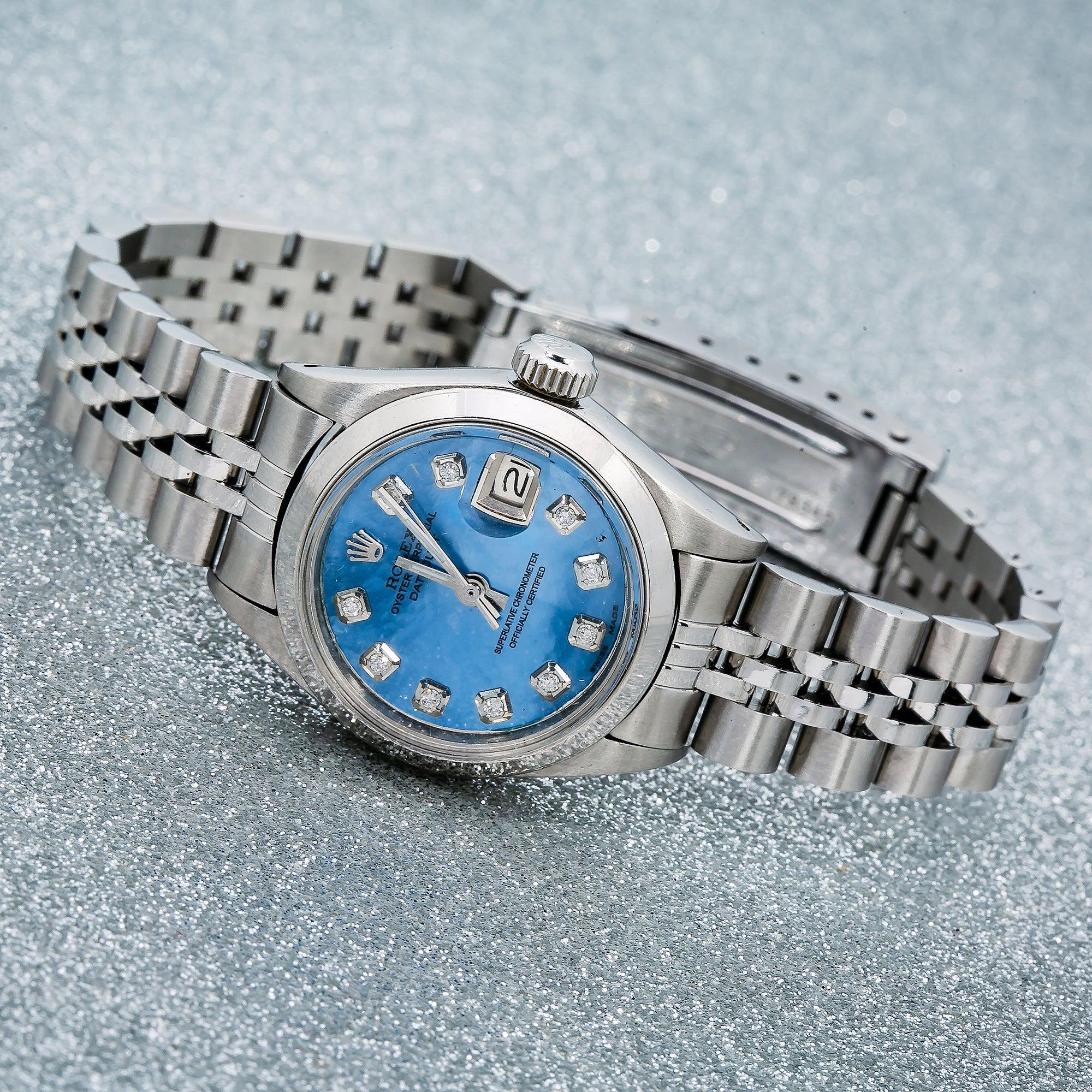 Rolex Datwejust 6916 26MM Blue Diamond Dial With Stainless Steel Bracelet