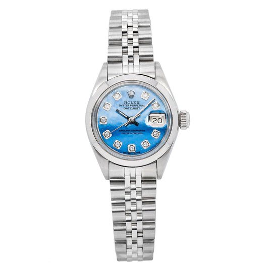 Rolex Datwejust 6916 26MM Blue Diamond Dial With Stainless Steel Bracelet