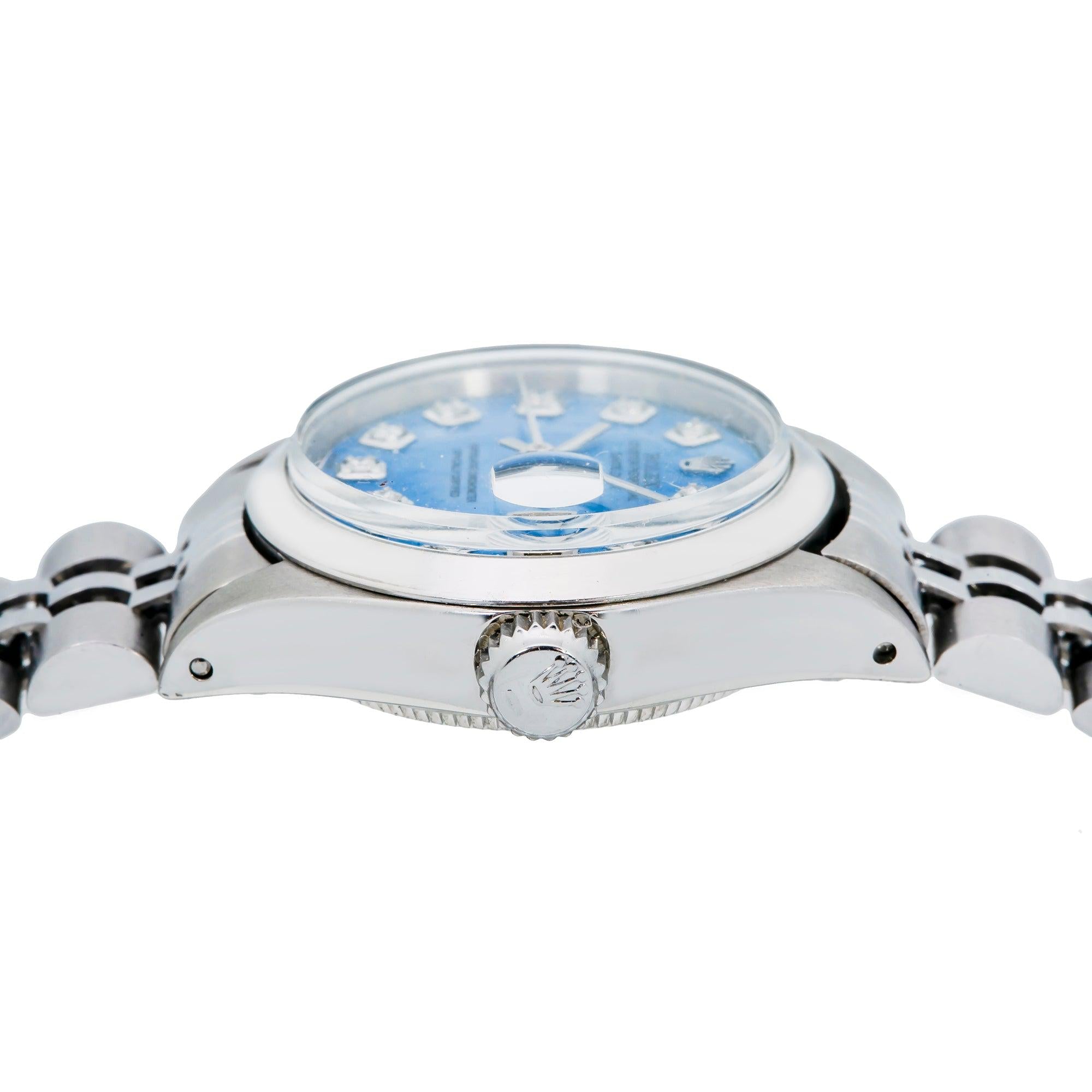 Rolex Datwejust 6916 26MM Blue Diamond Dial With Stainless Steel Bracelet