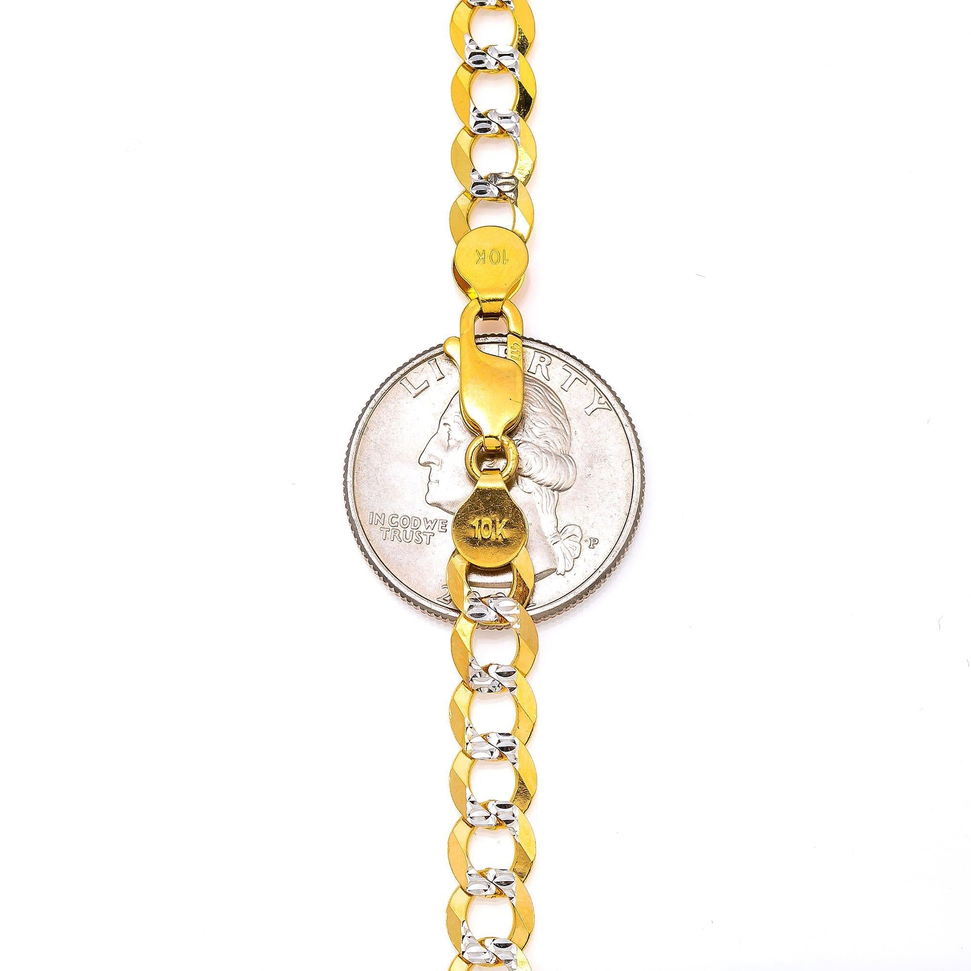 10k Yellow Gold 7mm Flat Diamond Cut Cuban Chain Available In Sizes 18"-26"