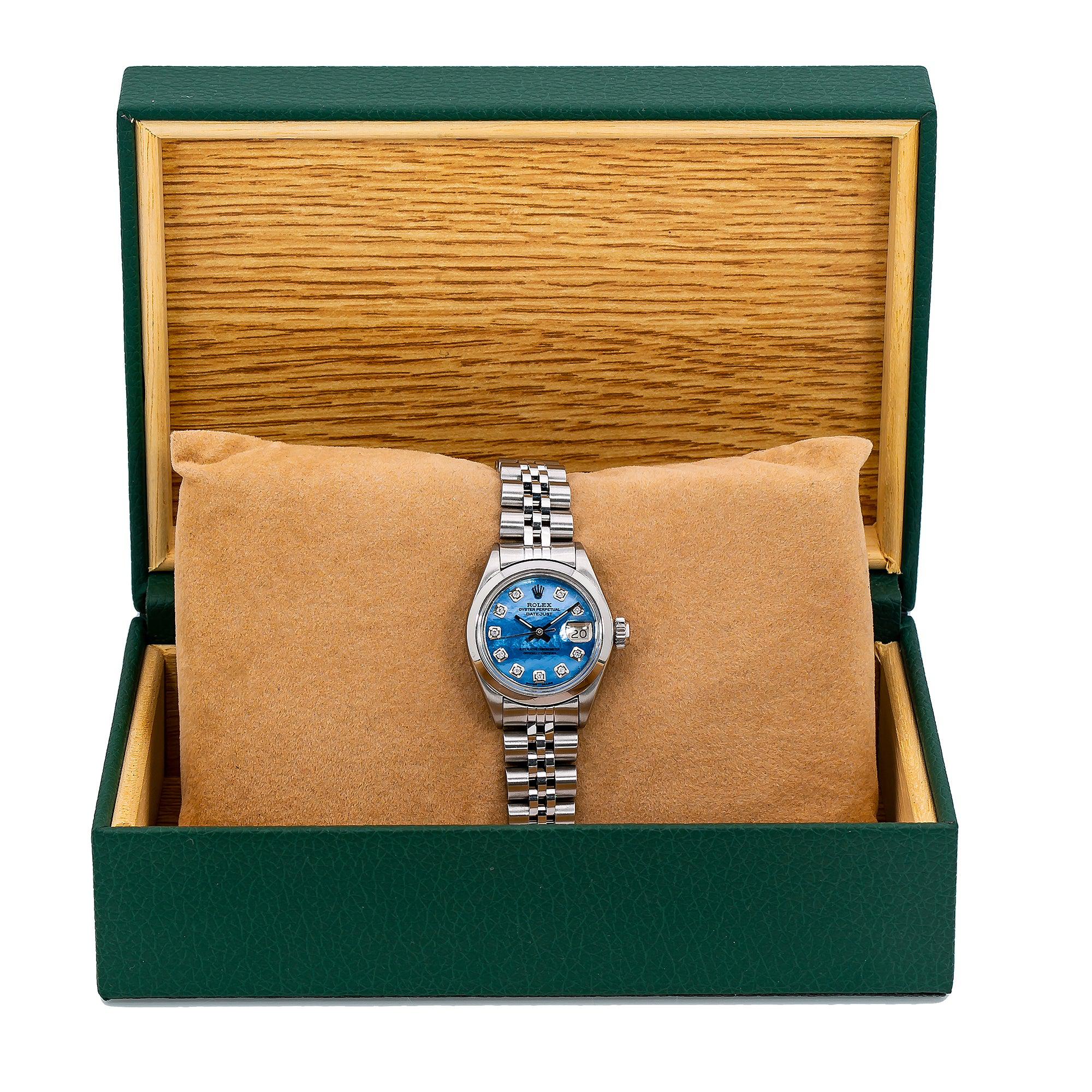 Rolex Datwejust 6916 26MM Blue Diamond Dial With Stainless Steel Bracelet