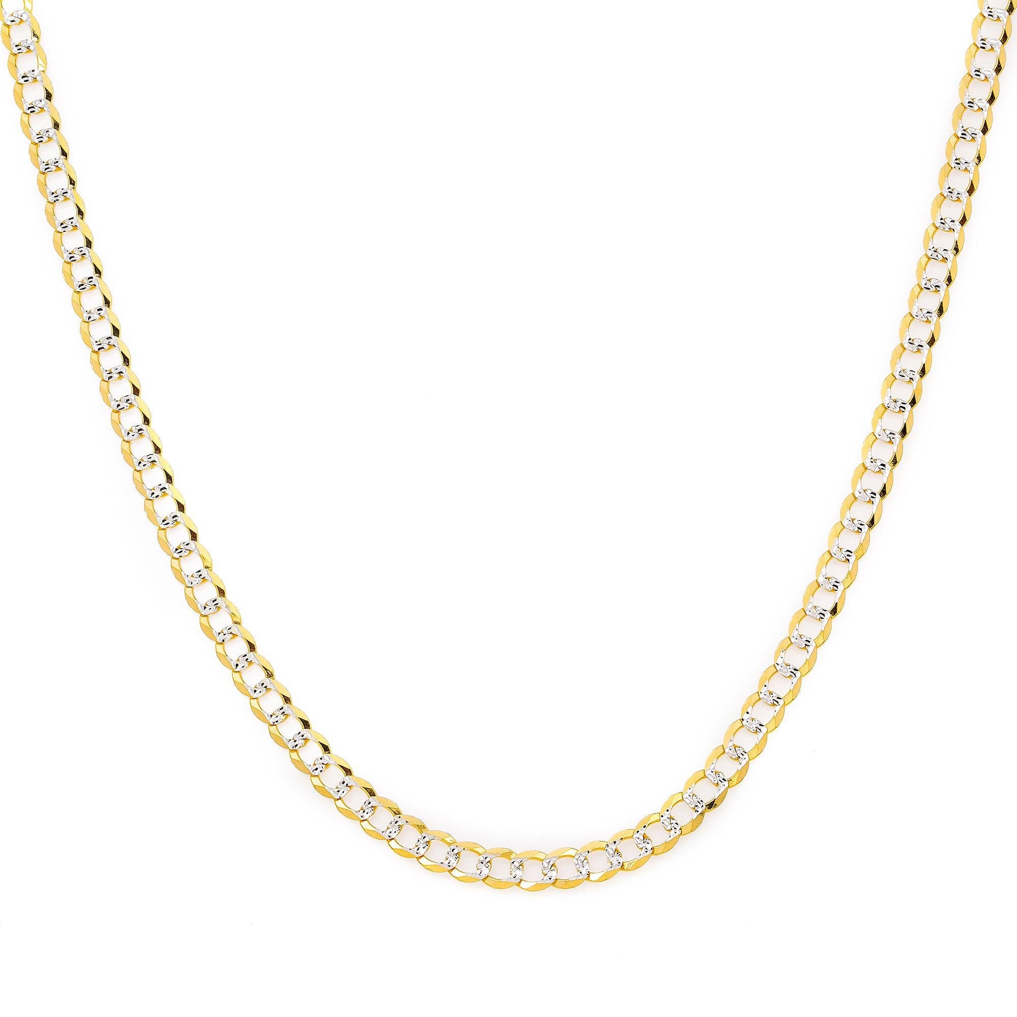 10k Yellow Gold 5mm Diamond Cut Flat Cuban Chain Available In Sizes 18"-26"