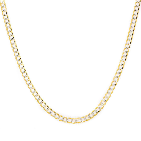 10k Yellow Gold 5mm Diamond Cut Flat Cuban Chain Available In Sizes 18"-26"