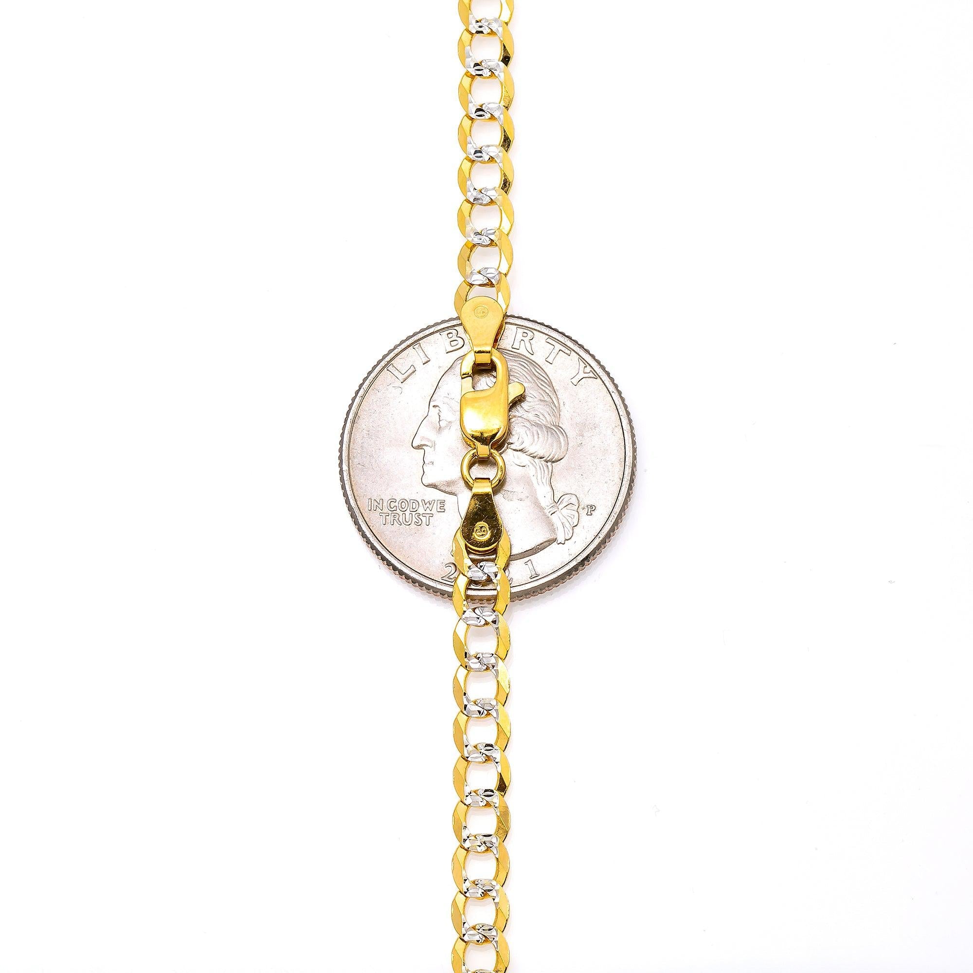 10k Yellow Gold 5mm Diamond Cut Flat Cuban Chain Available In Sizes 18"-26"