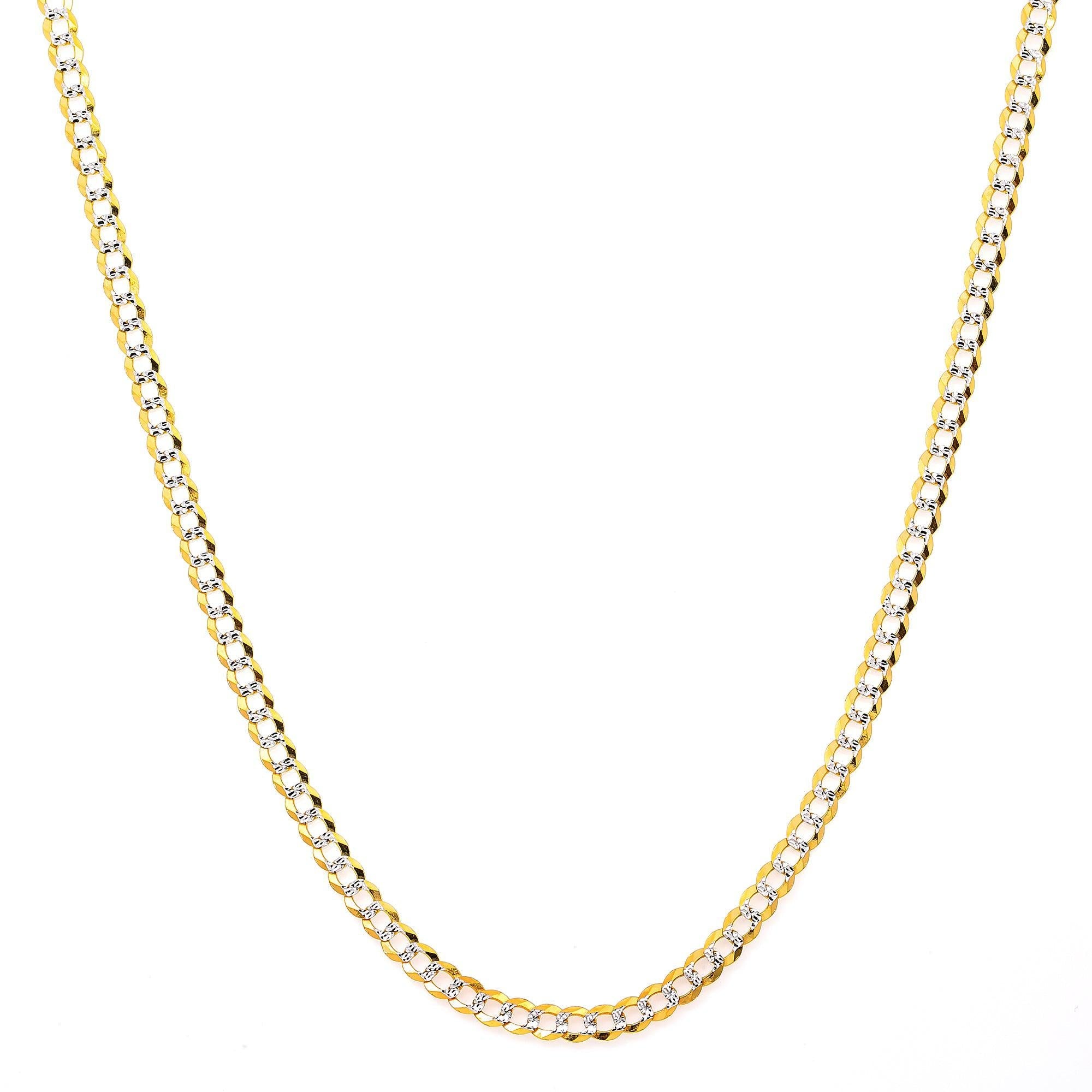 10k Hollow Yellow Gold 4mm Flat Diamond Cut Cuban Chain Available In Sizes 18"-26"