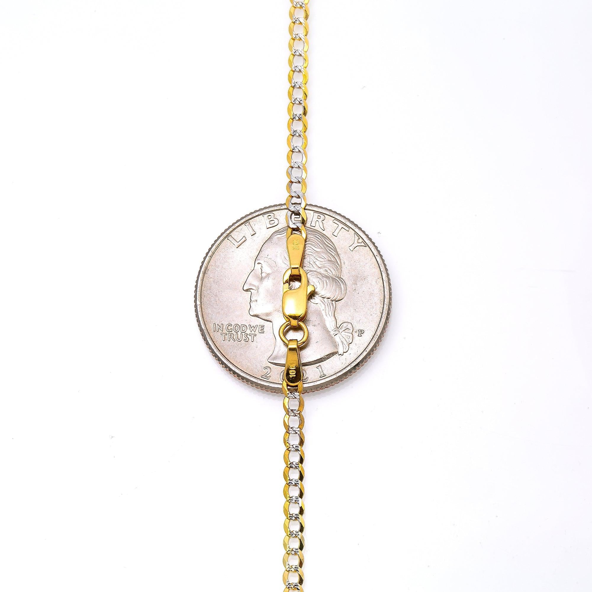 10k Yellow Gold 3mm Flat Diamond Cut Cuban Chain Available In Sizes 18"-26"