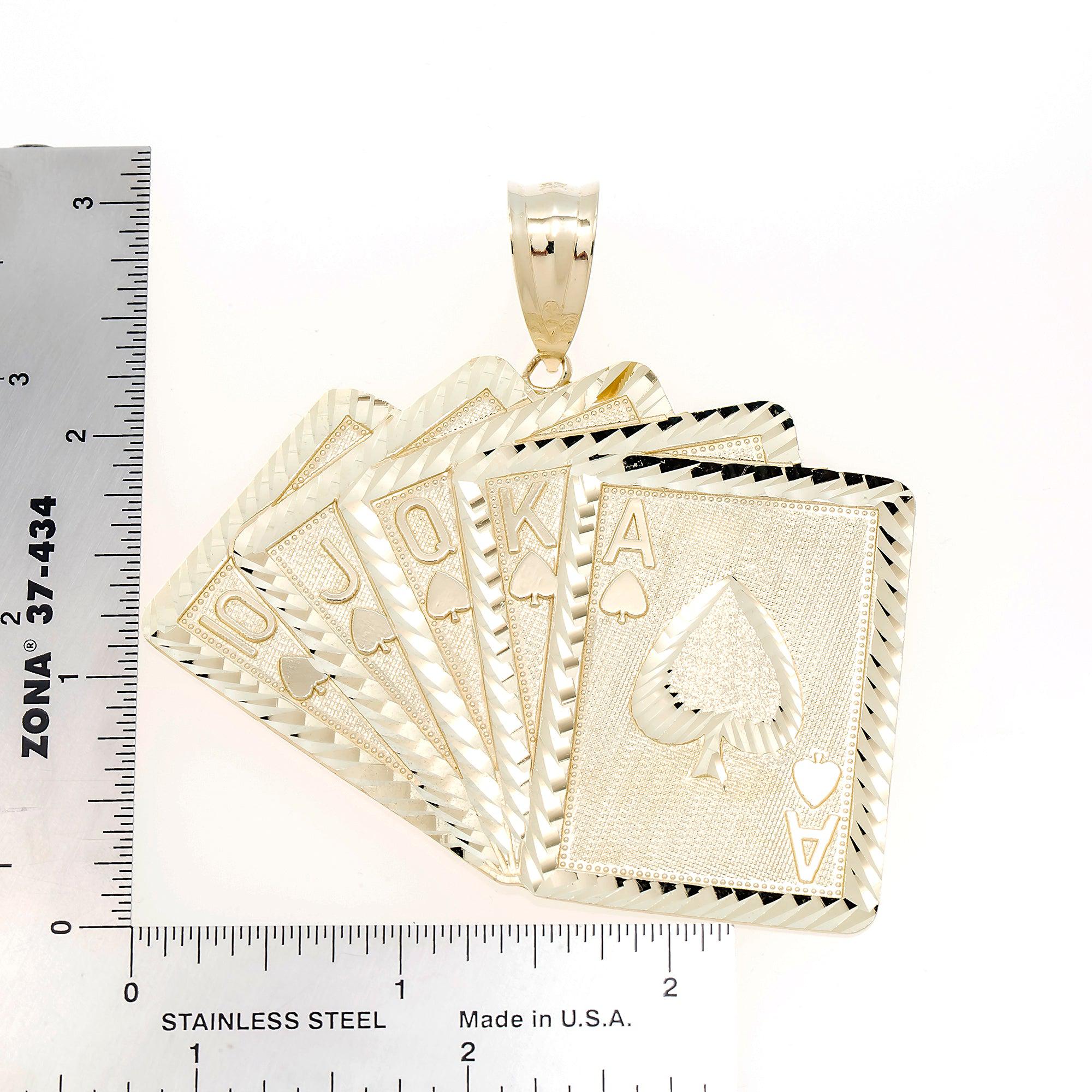 10K GOLD PLAYING CARDS PENDANT 19.1G