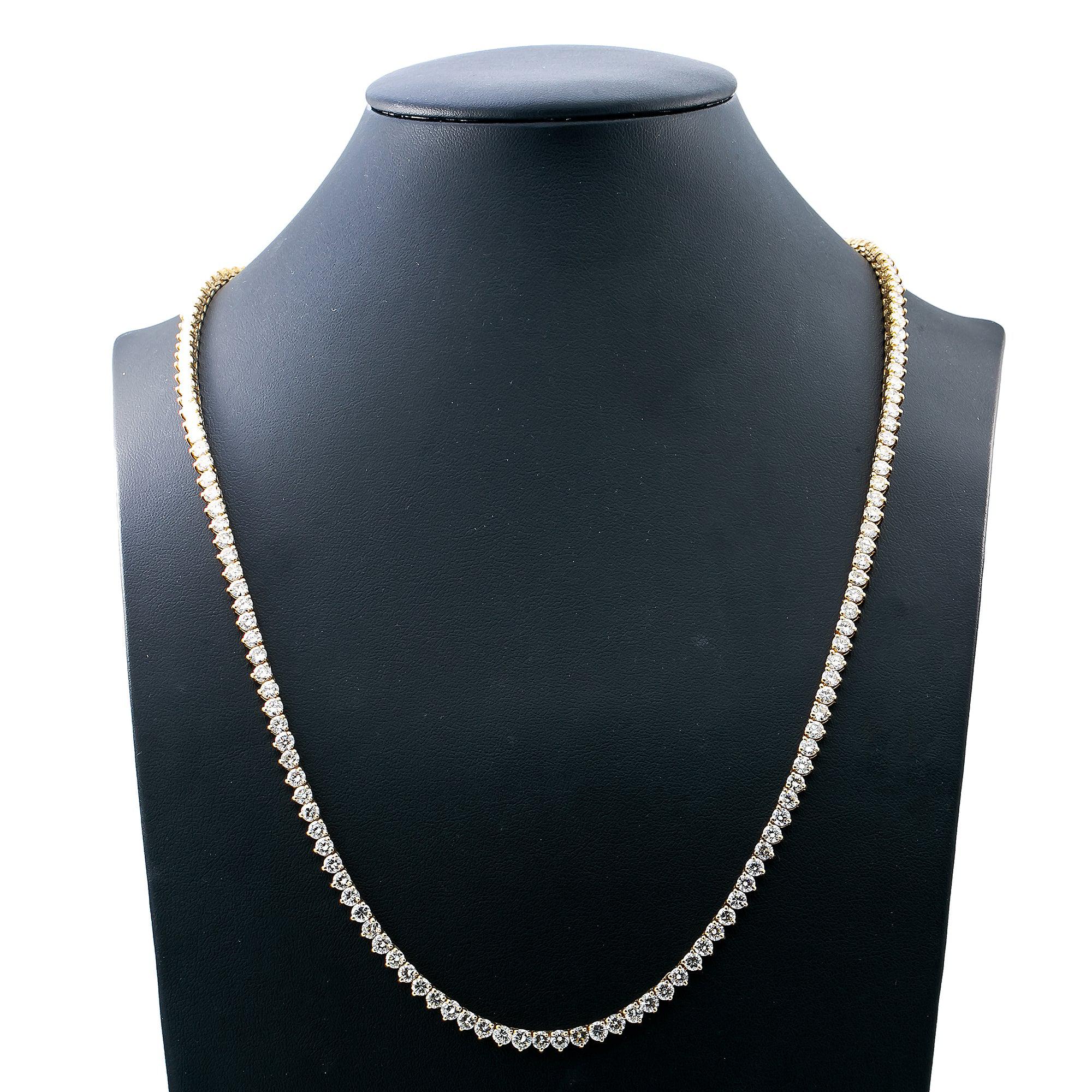 14K GOLD DIAMOND 24"/4.6MM TENNIS CHAIN 30.82 CT