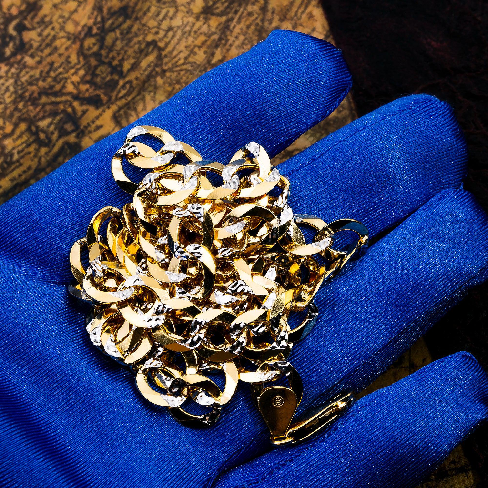 10k Yellow Gold 10mm Flat Diamond Cut Cuban Chain Available In Sizes 18"-26"