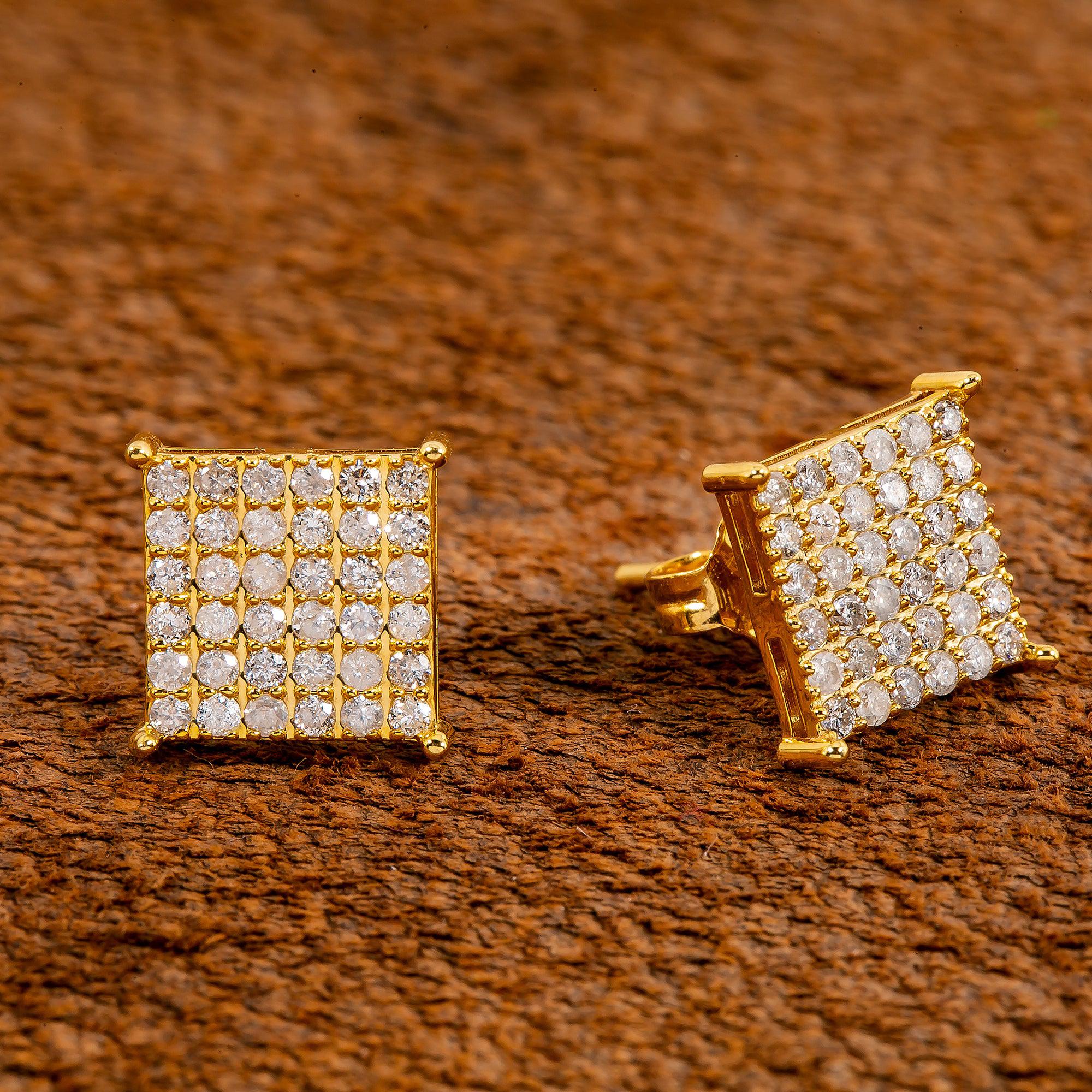 10K Yellow Gold Ladies Earrings with 0.50 CT Diamond