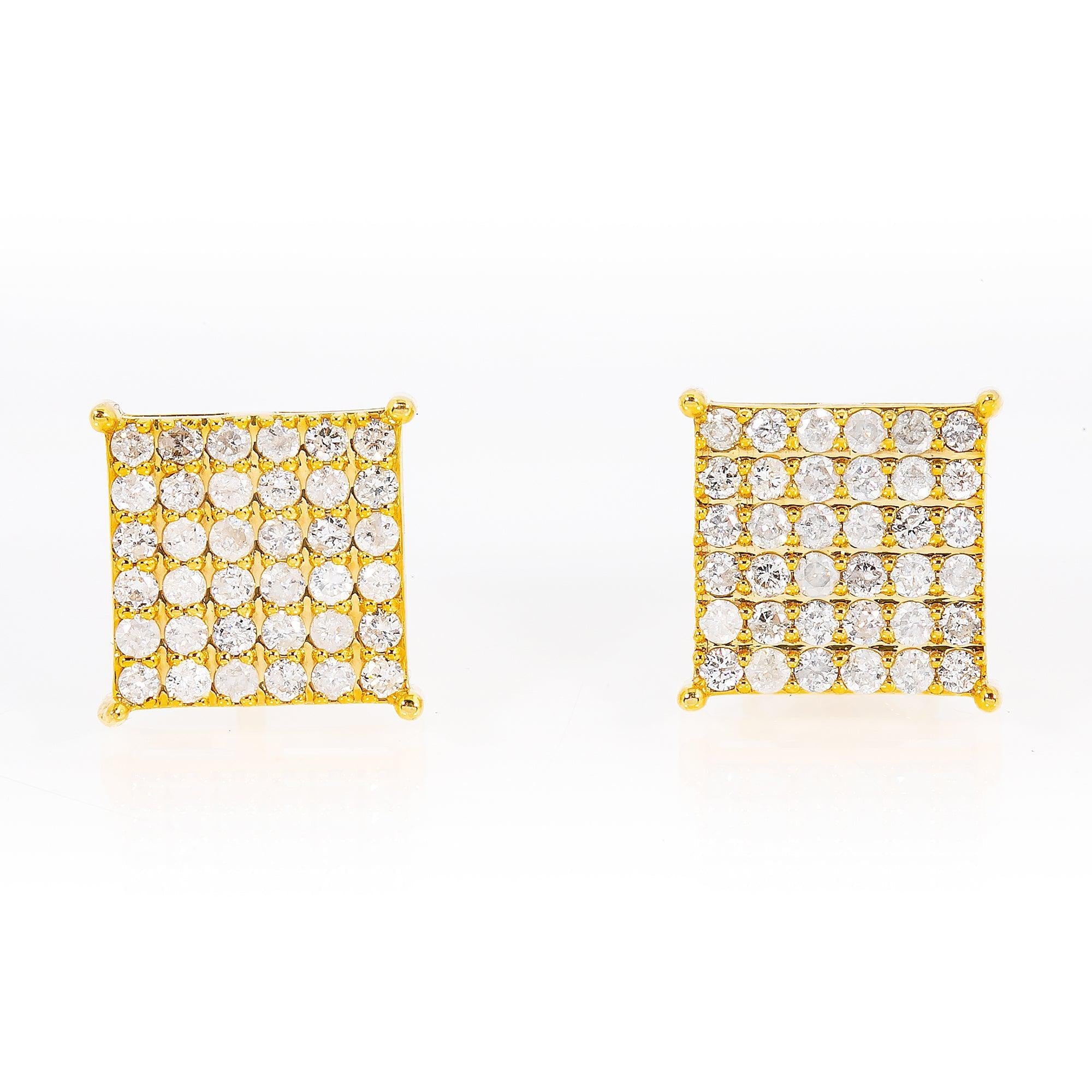 10K Yellow Gold Unisex Earrings with 0.50 CT Diamond