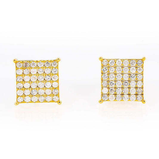 10K Yellow Gold Unisex Earrings with 0.50 CT Diamond