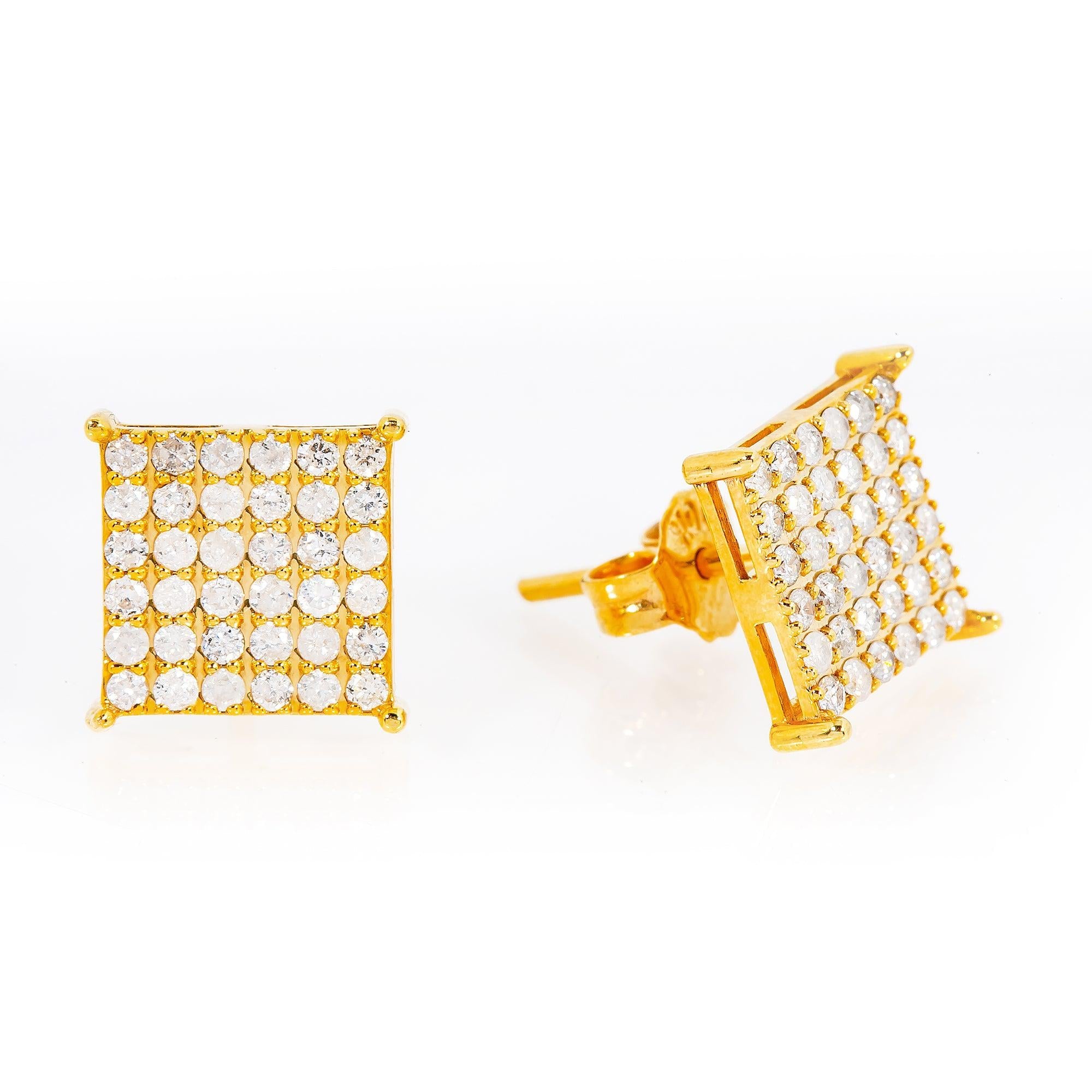 10K Yellow Gold Ladies Earrings with 0.50 CT Diamond