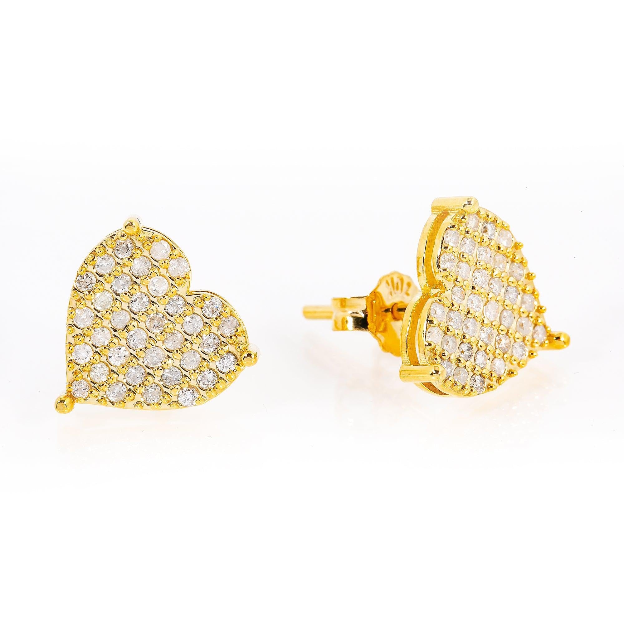10K Yellow Gold Ladies Earrings with 0.50 CT Diamond