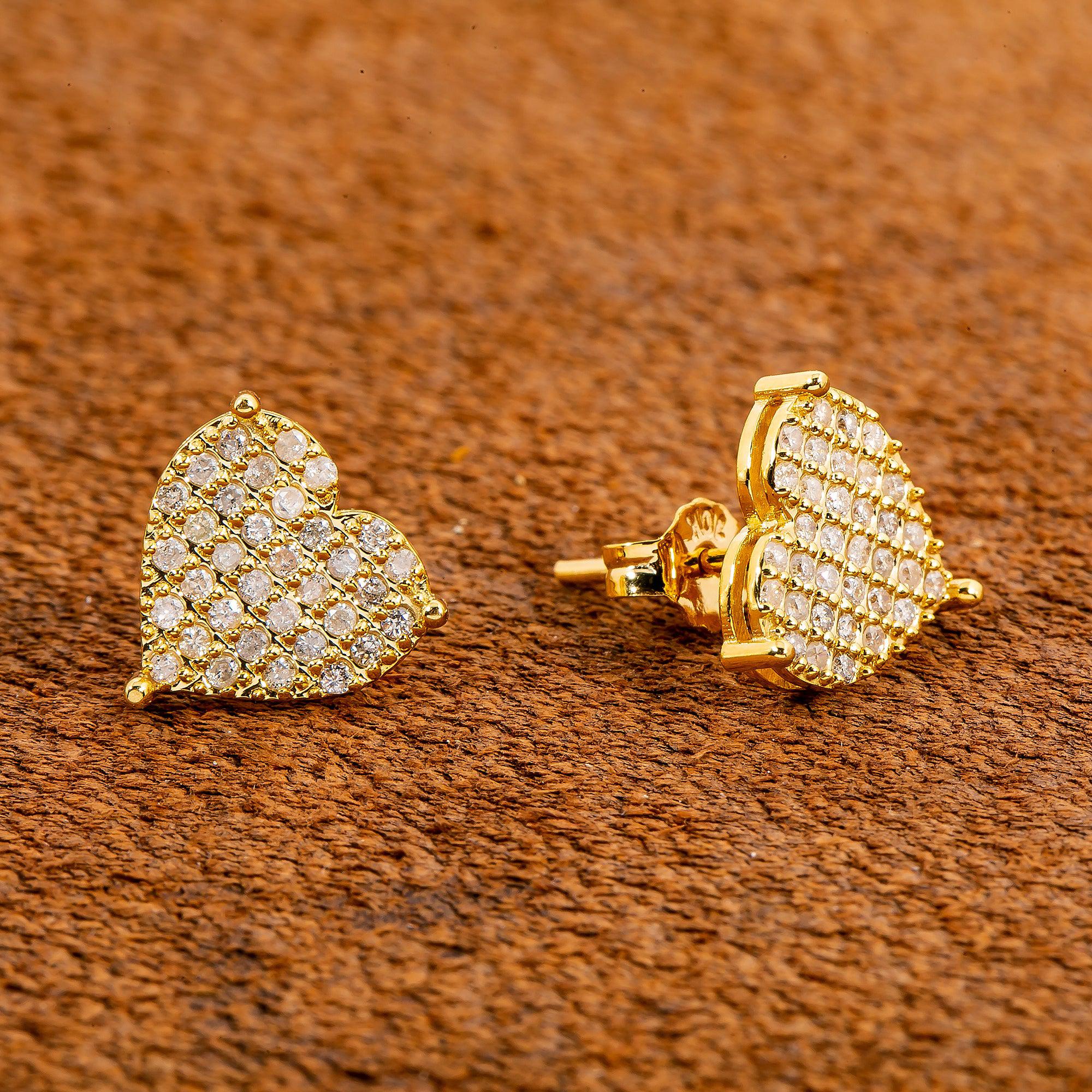 10K Yellow Gold Ladies Earrings with 0.50 CT Diamond