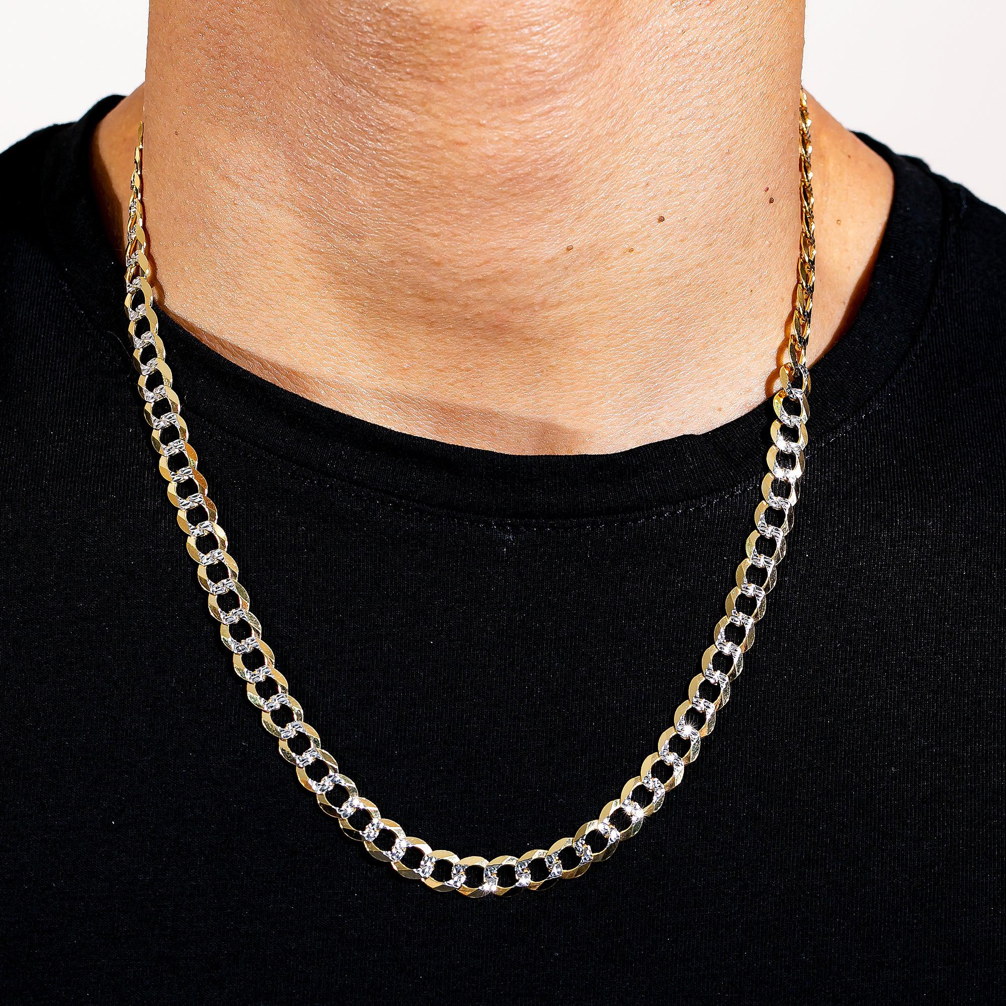 10k Yellow Gold 7mm Flat Diamond Cut Cuban Chain Available In Sizes 18"-26"